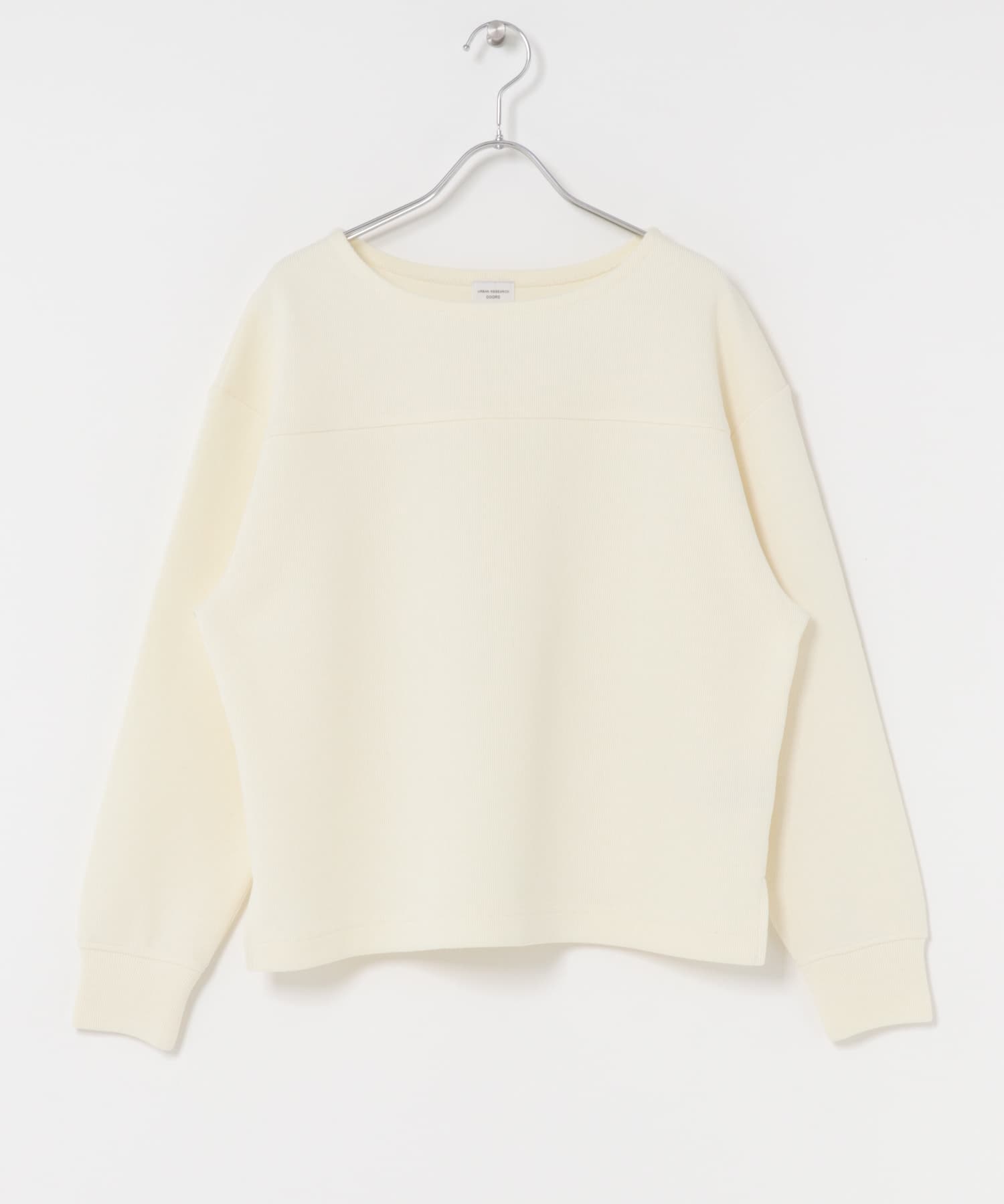 『UR TECH』ボートネックプルオーバー IVORY M