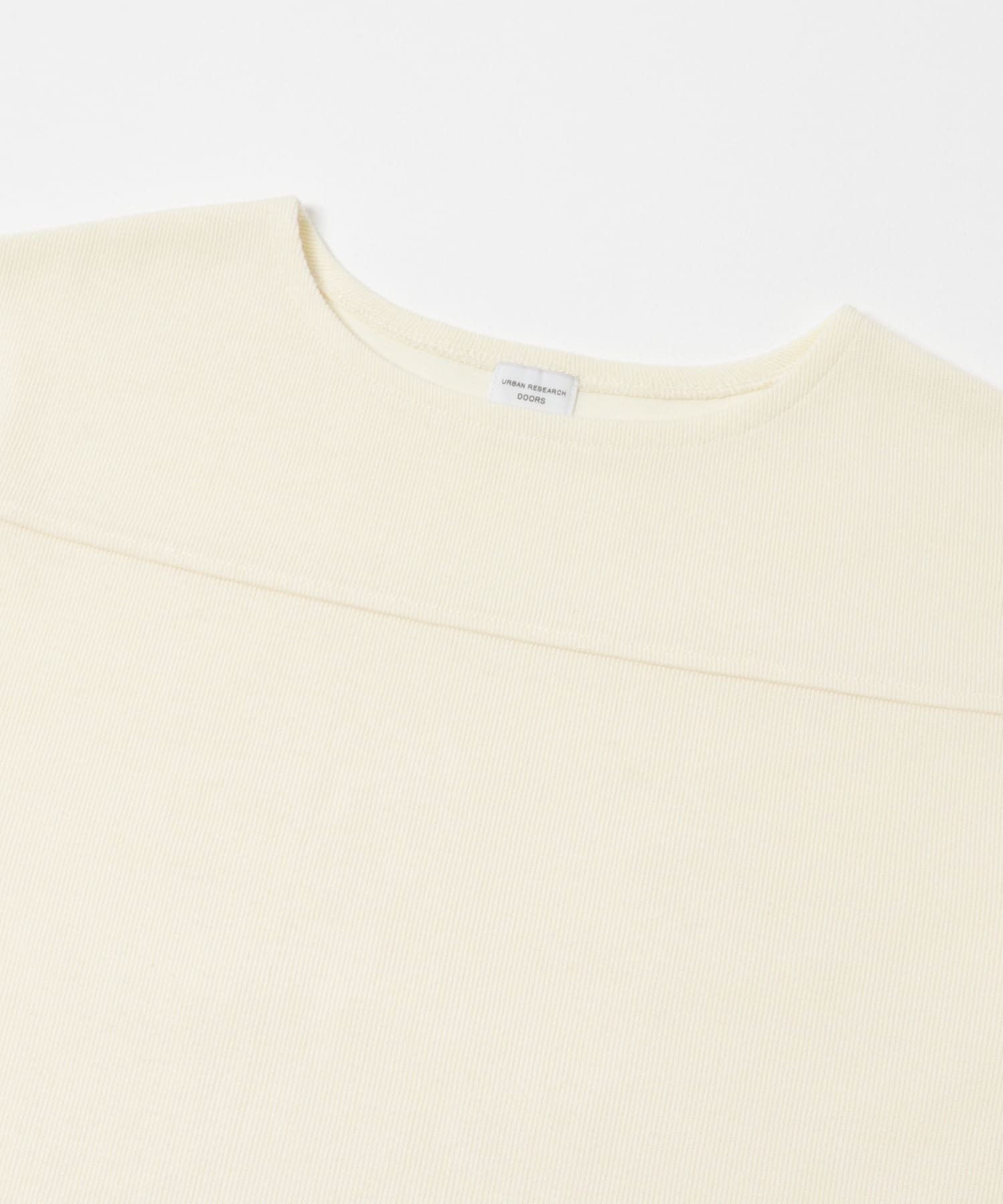 『UR TECH』ボートネックプルオーバー IVORY M