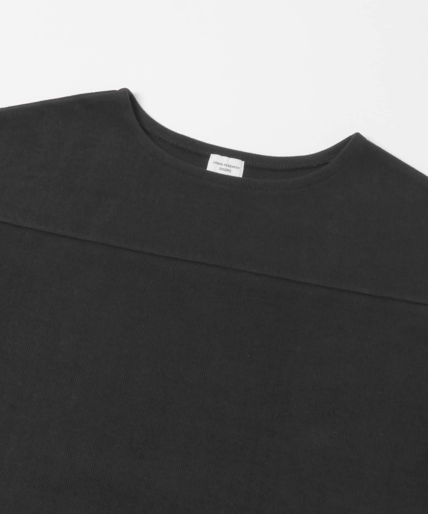 『UR TECH』ボートネックプルオーバー BLACK M