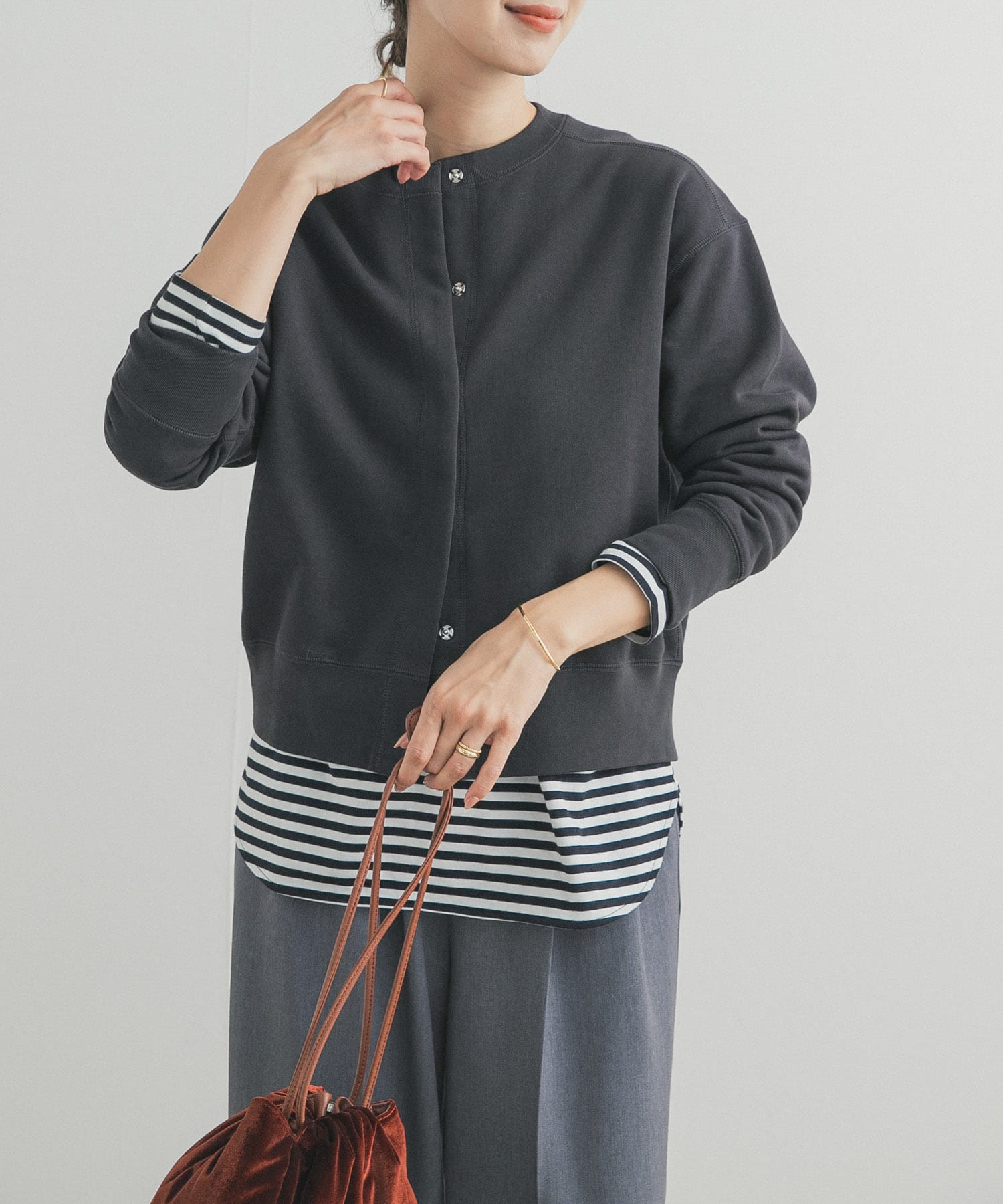 裏起毛スウェットカーディガン