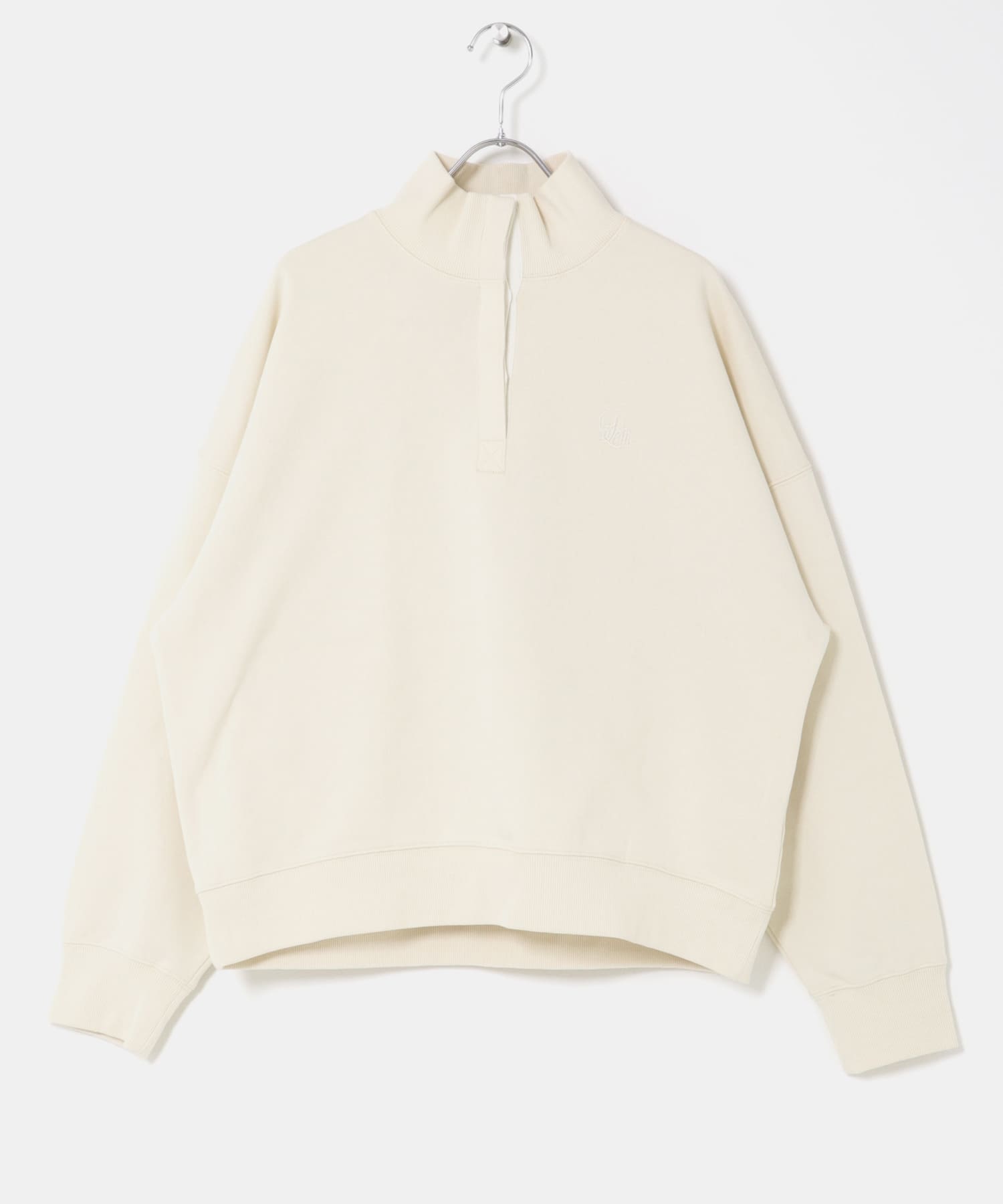 刺繍スタンドカラースウェット OFF Free