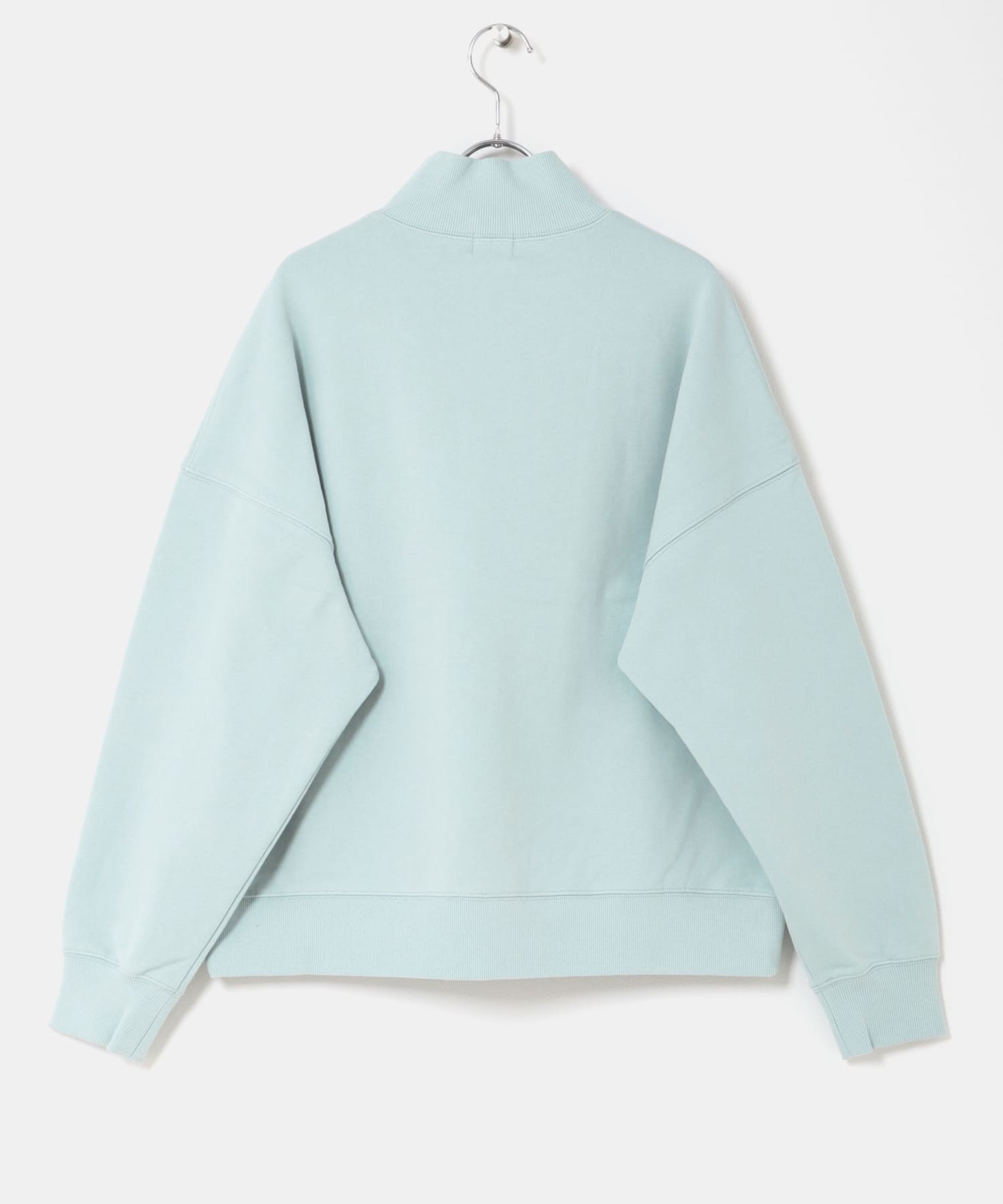 刺繍スタンドカラースウェット L.BLUE Free
