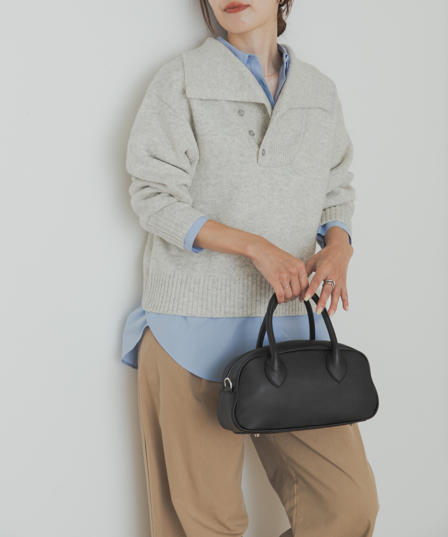 変形カラーニットプルオーバー(Free TOP GRAY): トップス｜URBAN