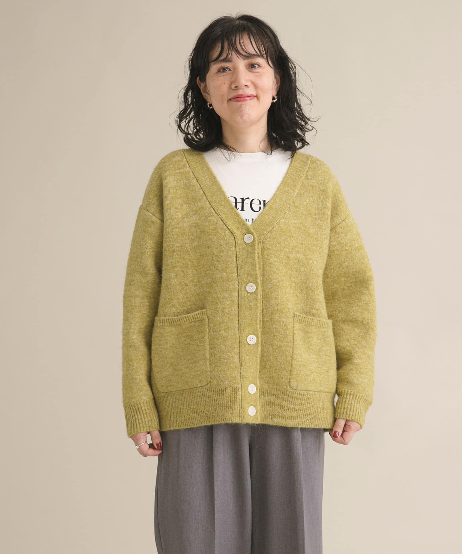 『WEB/一部店舗限定』ダブルフェイスVネックカーディガン