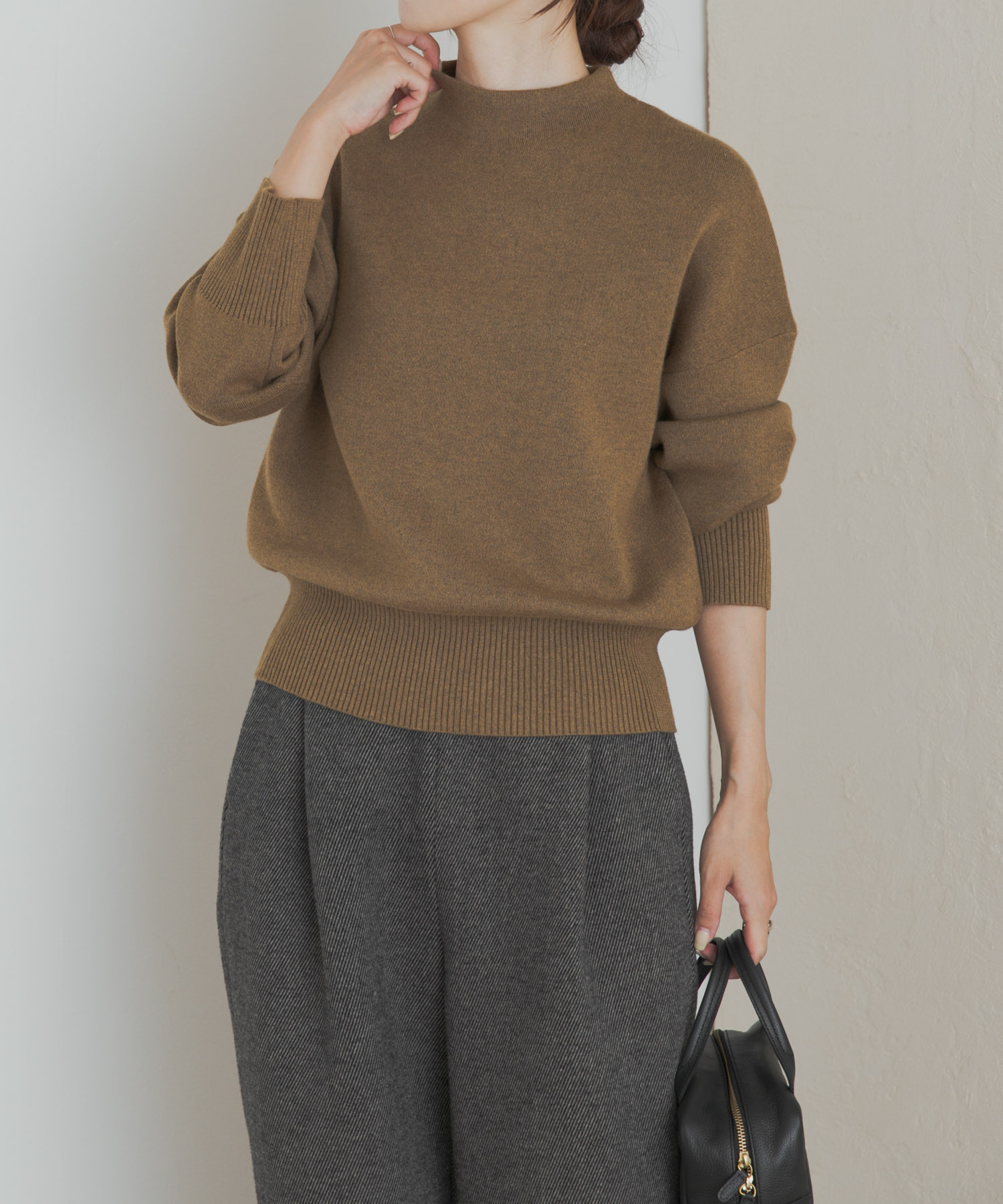 『WEB/一部店舗限定カラー』ボトルネックKNITプルオーバー