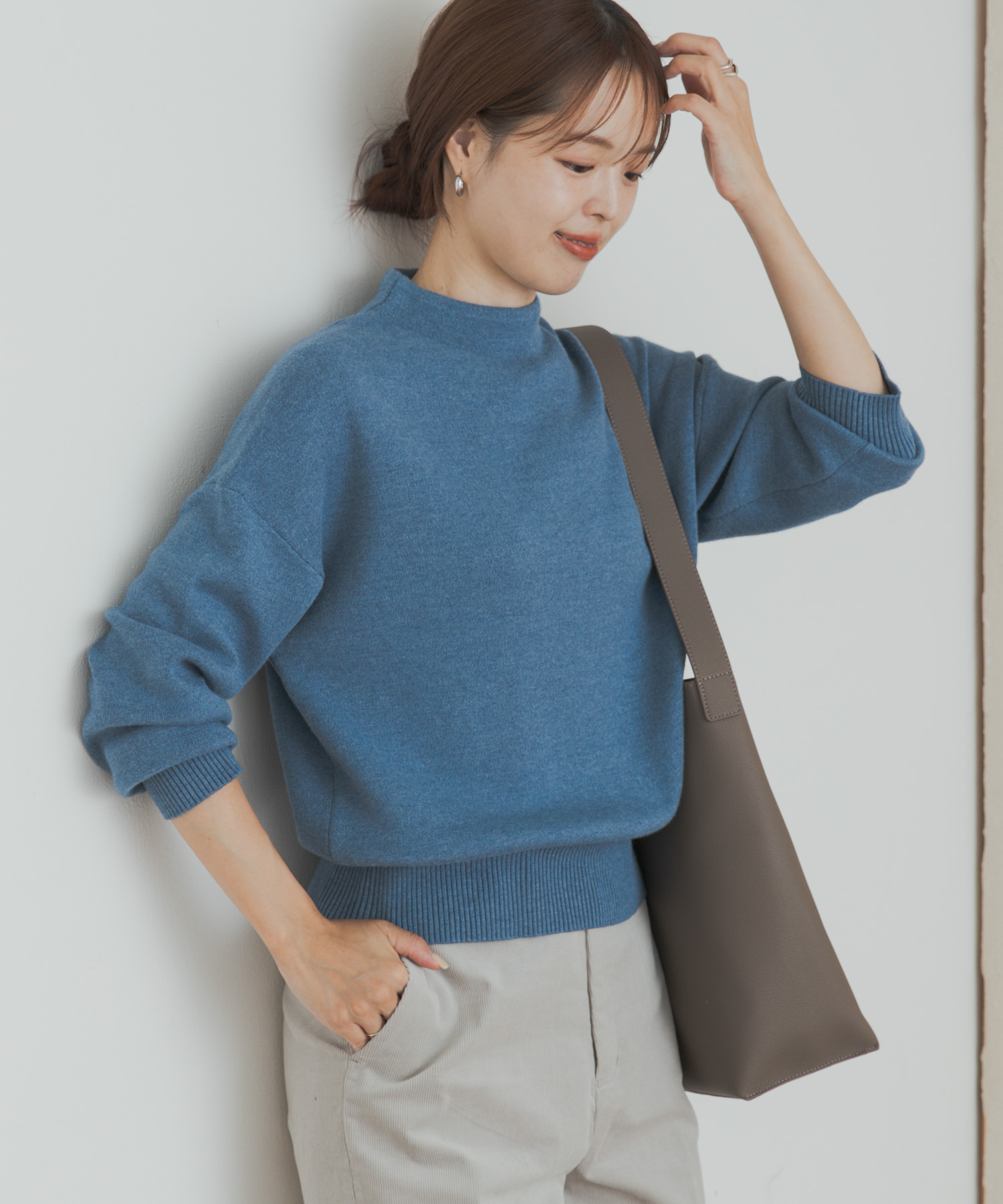 『WEB/一部店舗限定カラー』ボトルネックKNITプルオーバー
