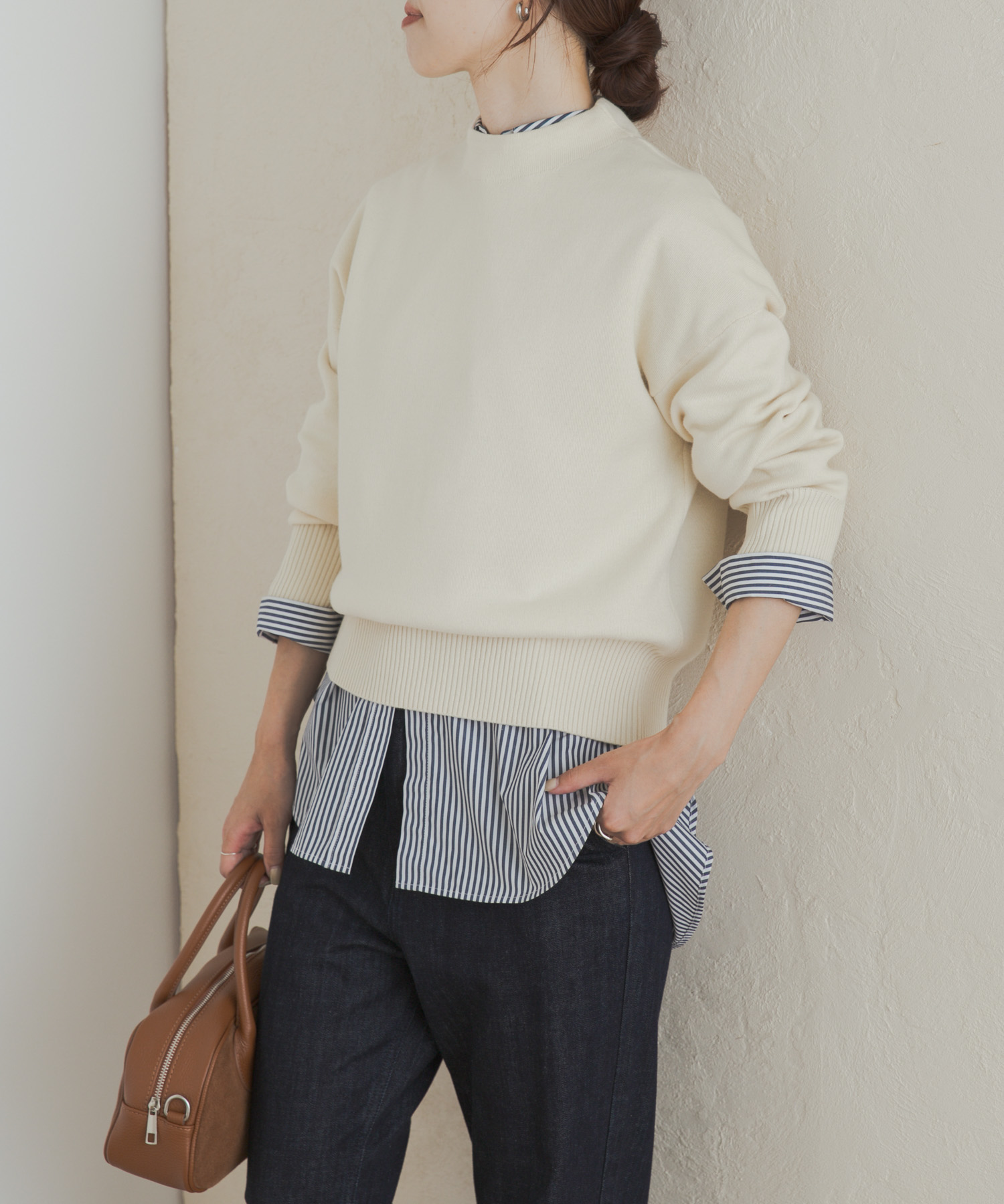 『WEB/一部店舗限定カラー』ボトルネックKNITプルオーバー