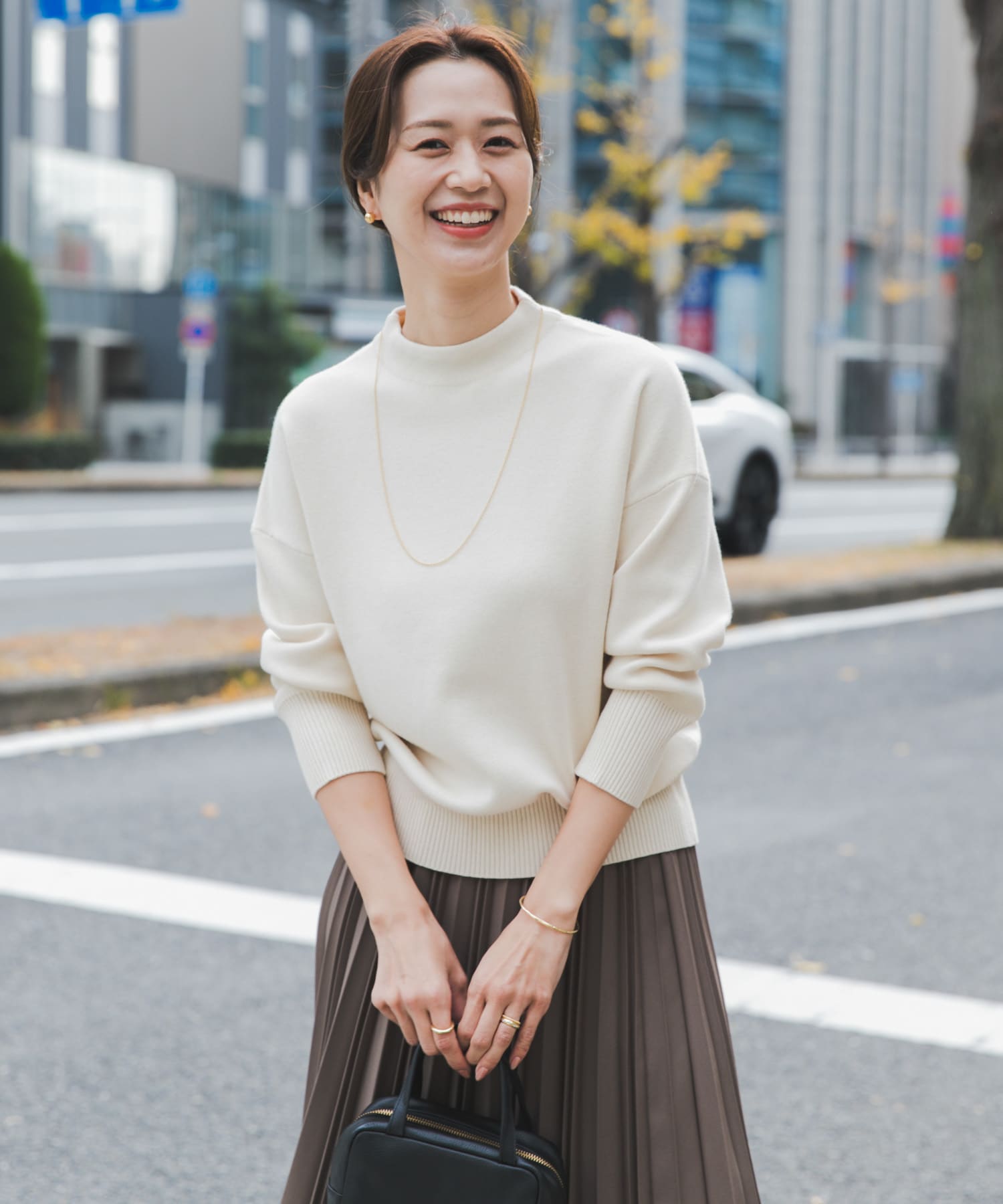 『蓄熱/洗濯可』ボトルネックKNITプルオーバー