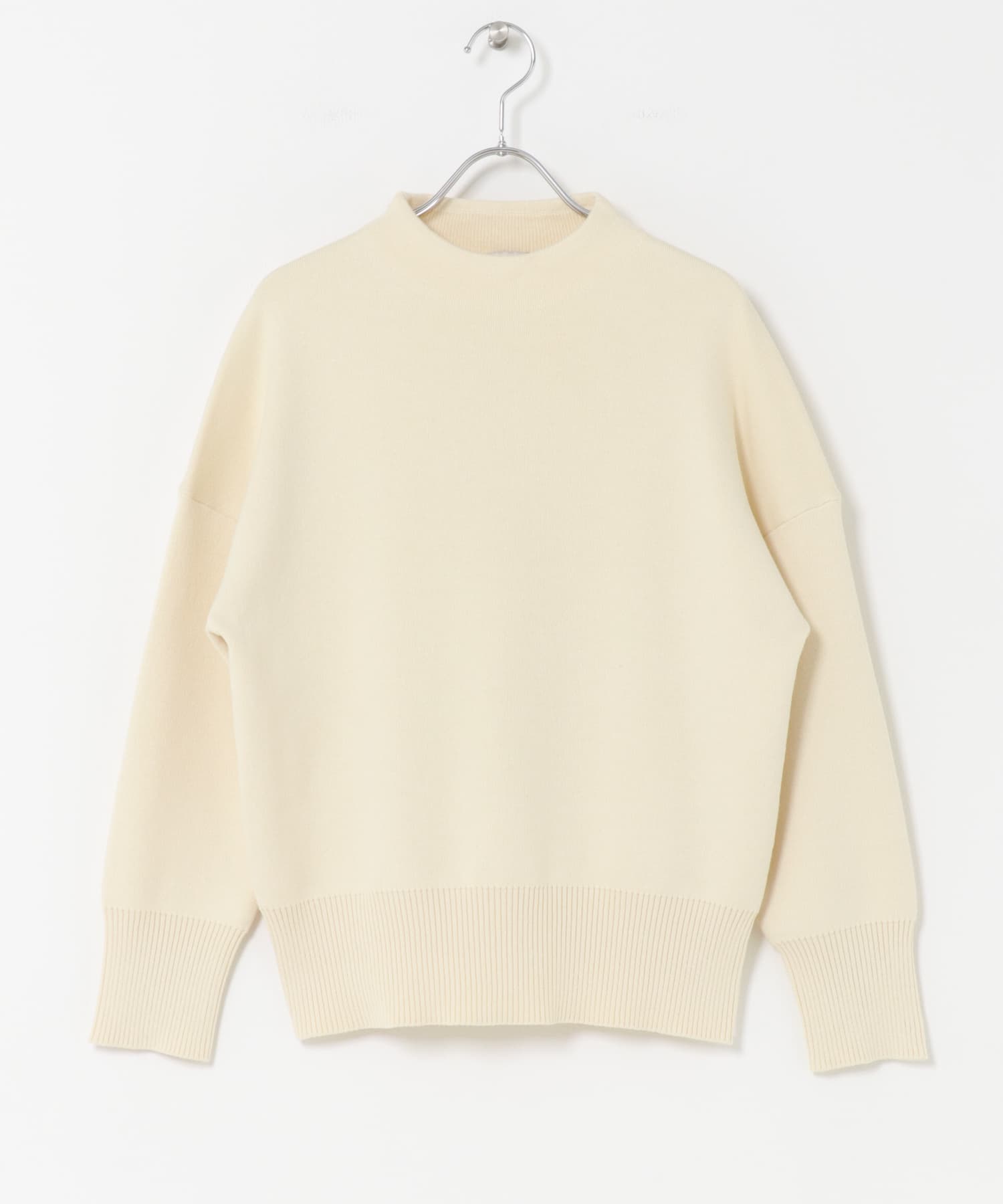 蓄熱/洗濯可』ボトルネックKNITプルオーバー(M IVORY): トップス