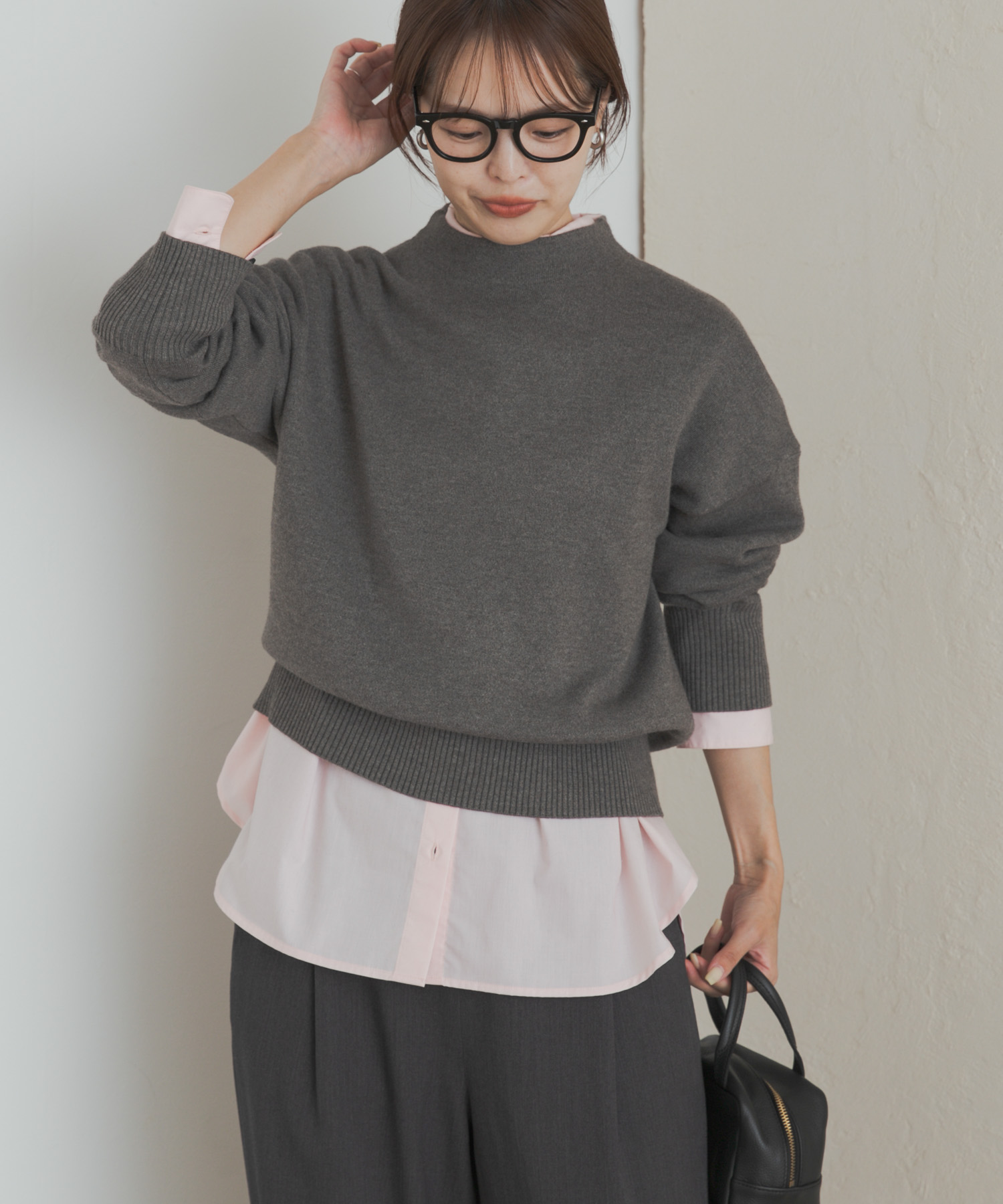 『WEB/一部店舗限定カラー』ボトルネックKNITプルオーバー