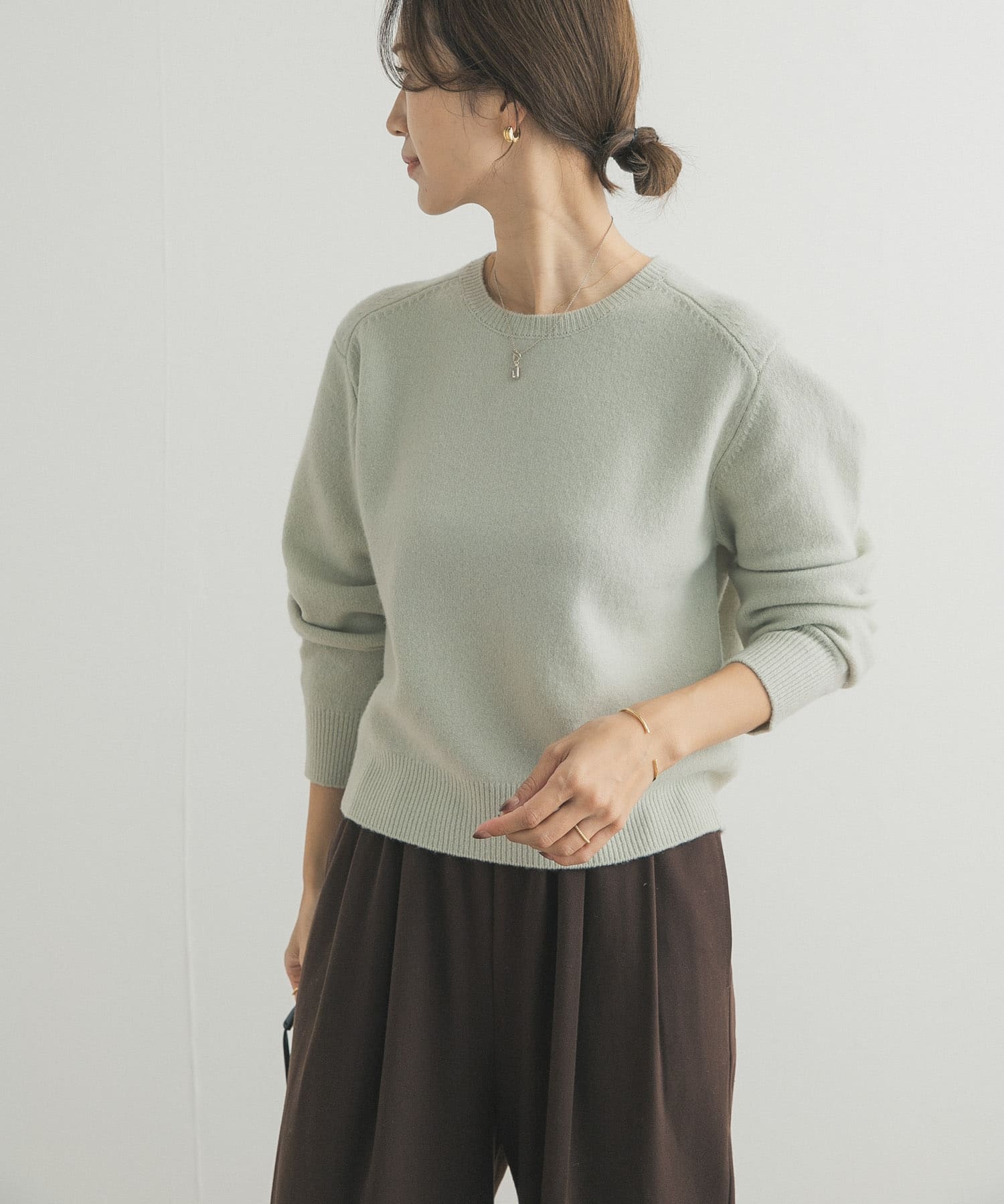 ウールコンパクトクルーネックプルオーバー