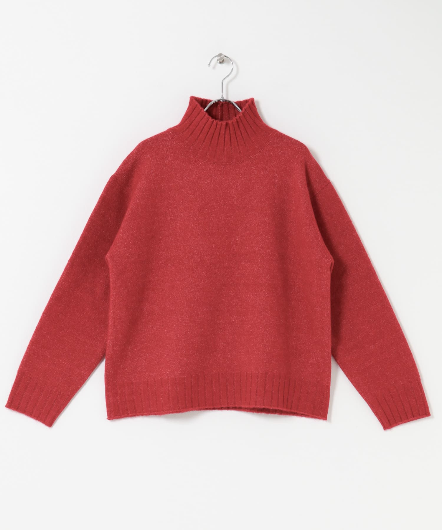 タートルネックニットプルオーバー RED Free