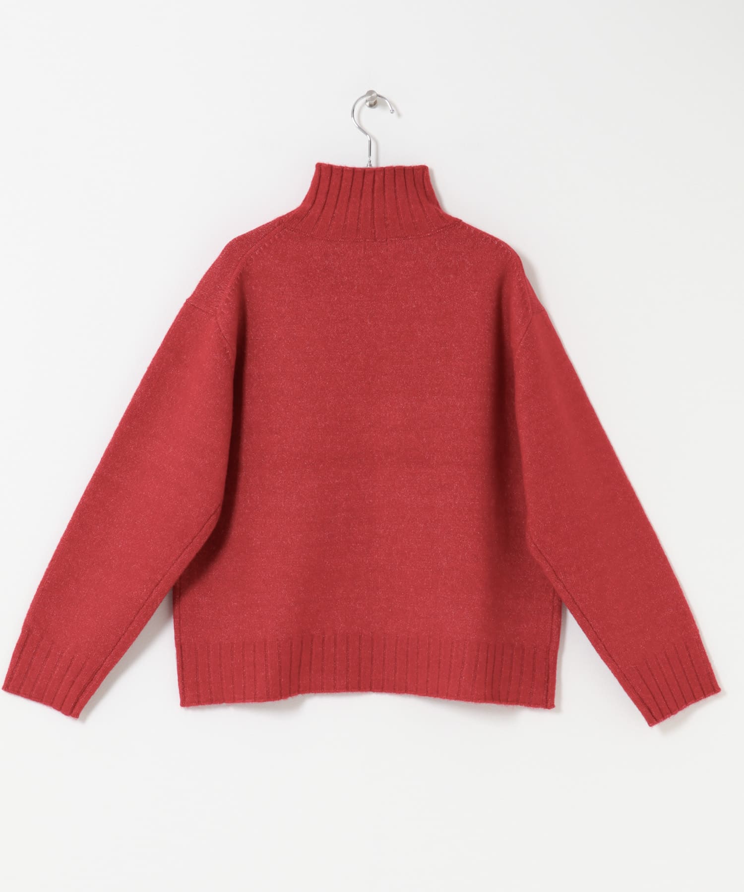 タートルネックニットプルオーバー RED Free