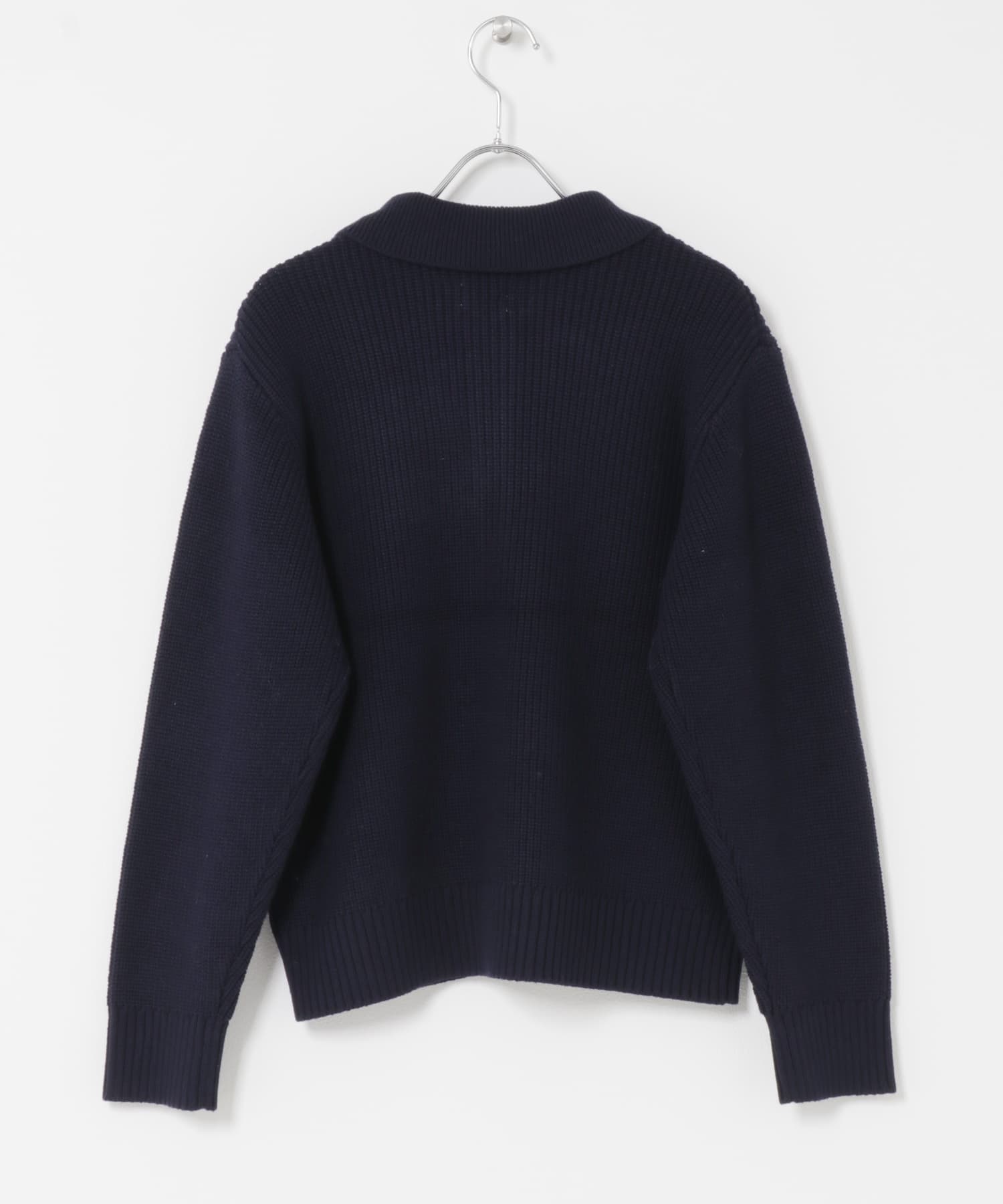 衿付き畦ニット NAVY Free