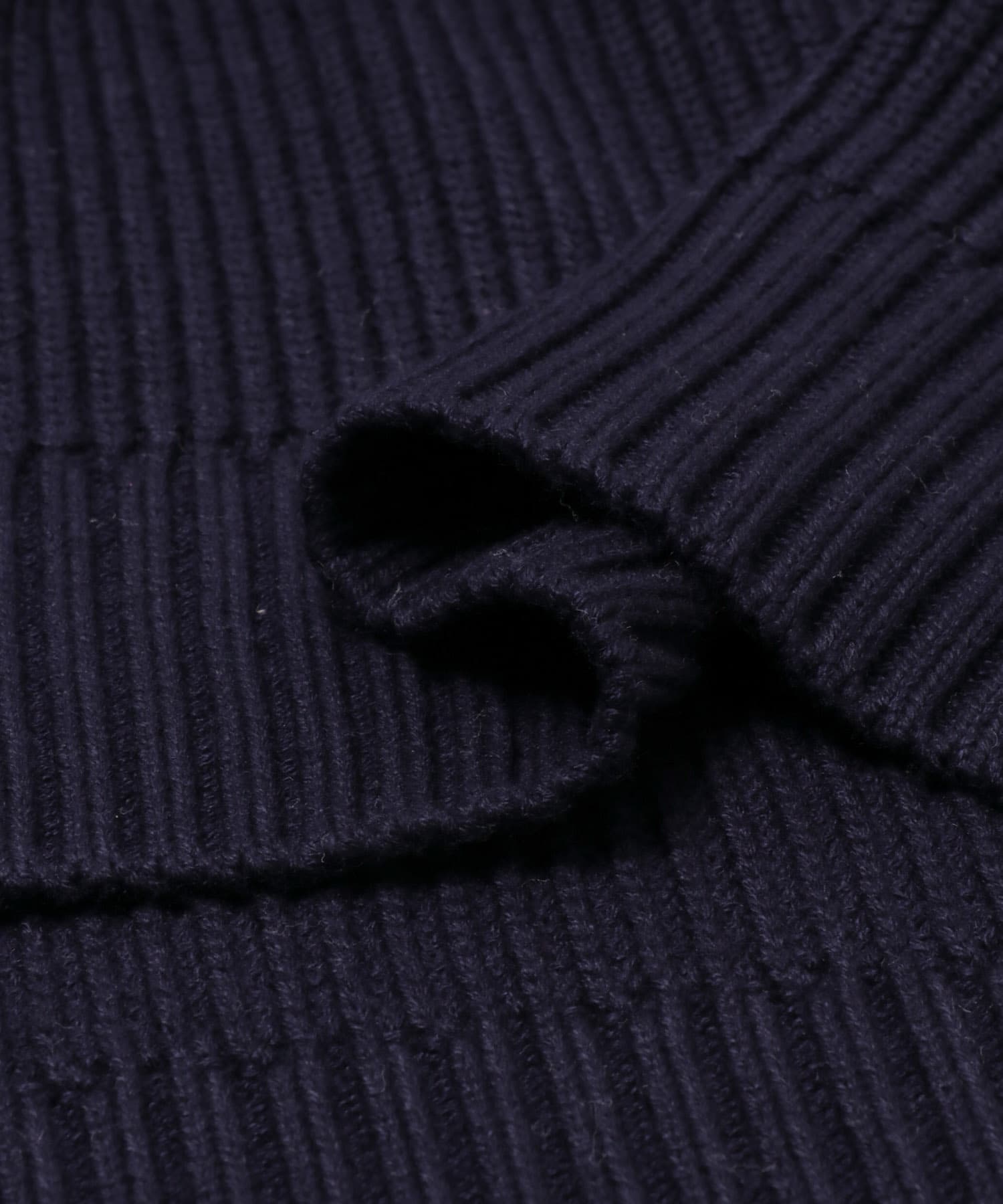 衿付き畦ニット NAVY Free