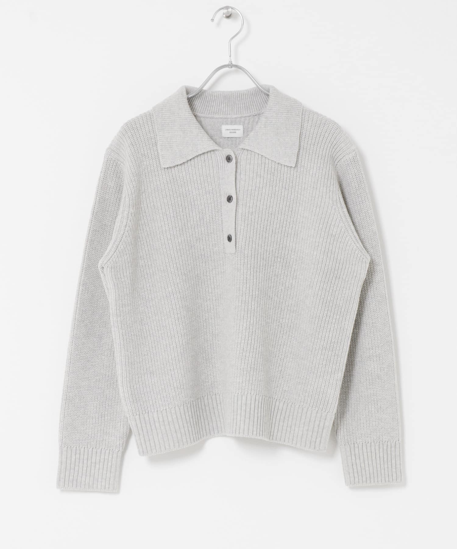 衿付き畦ニット L.GRAY Free