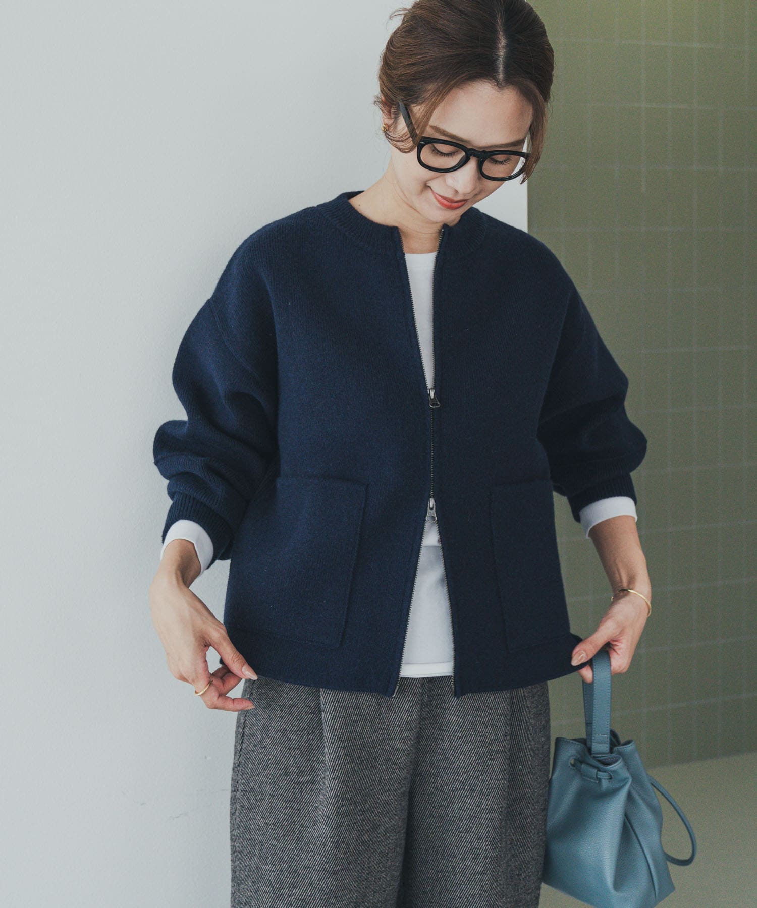 ニットZIPブルゾン