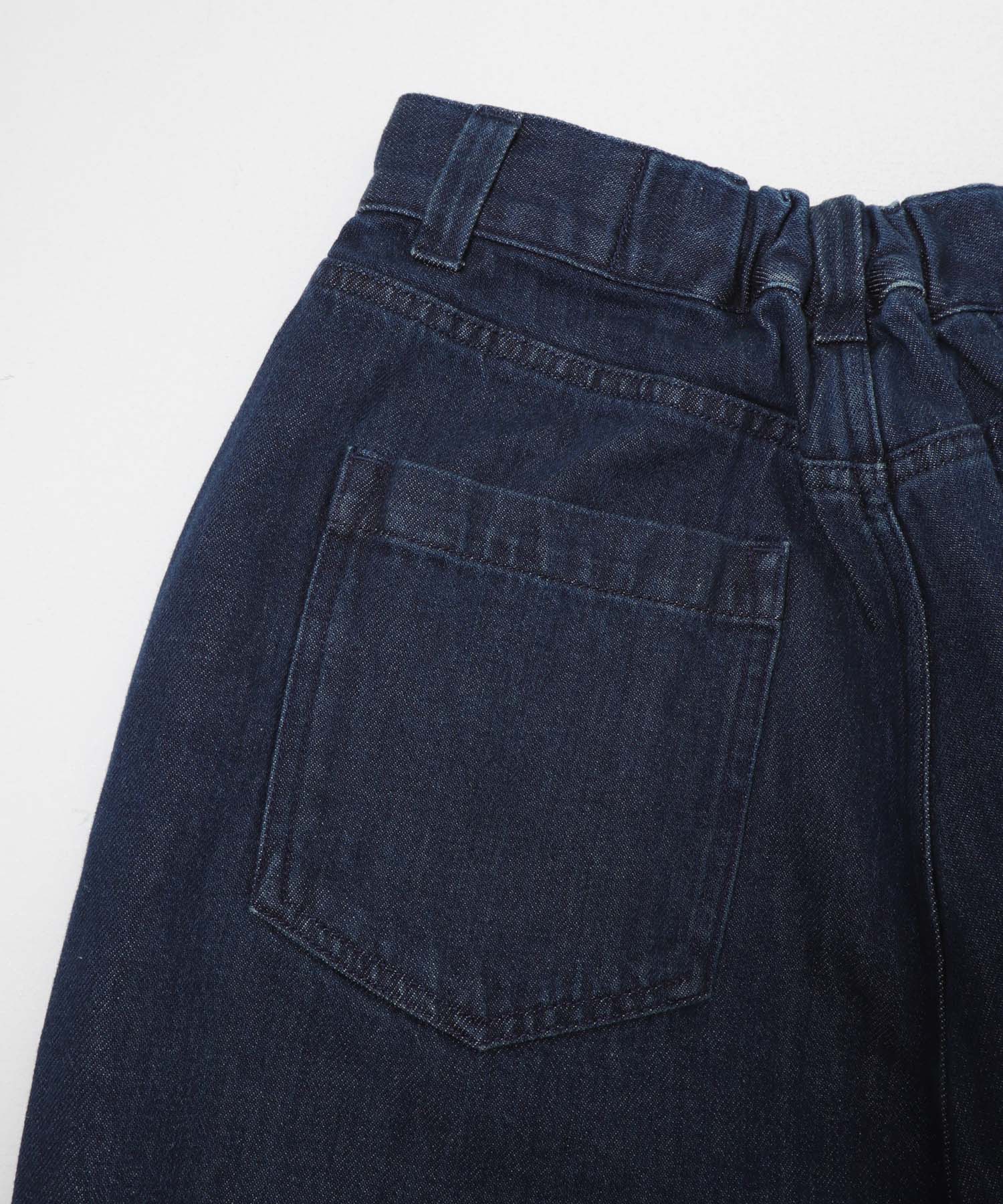 裏起毛タックデニムパンツ INDIGO S
