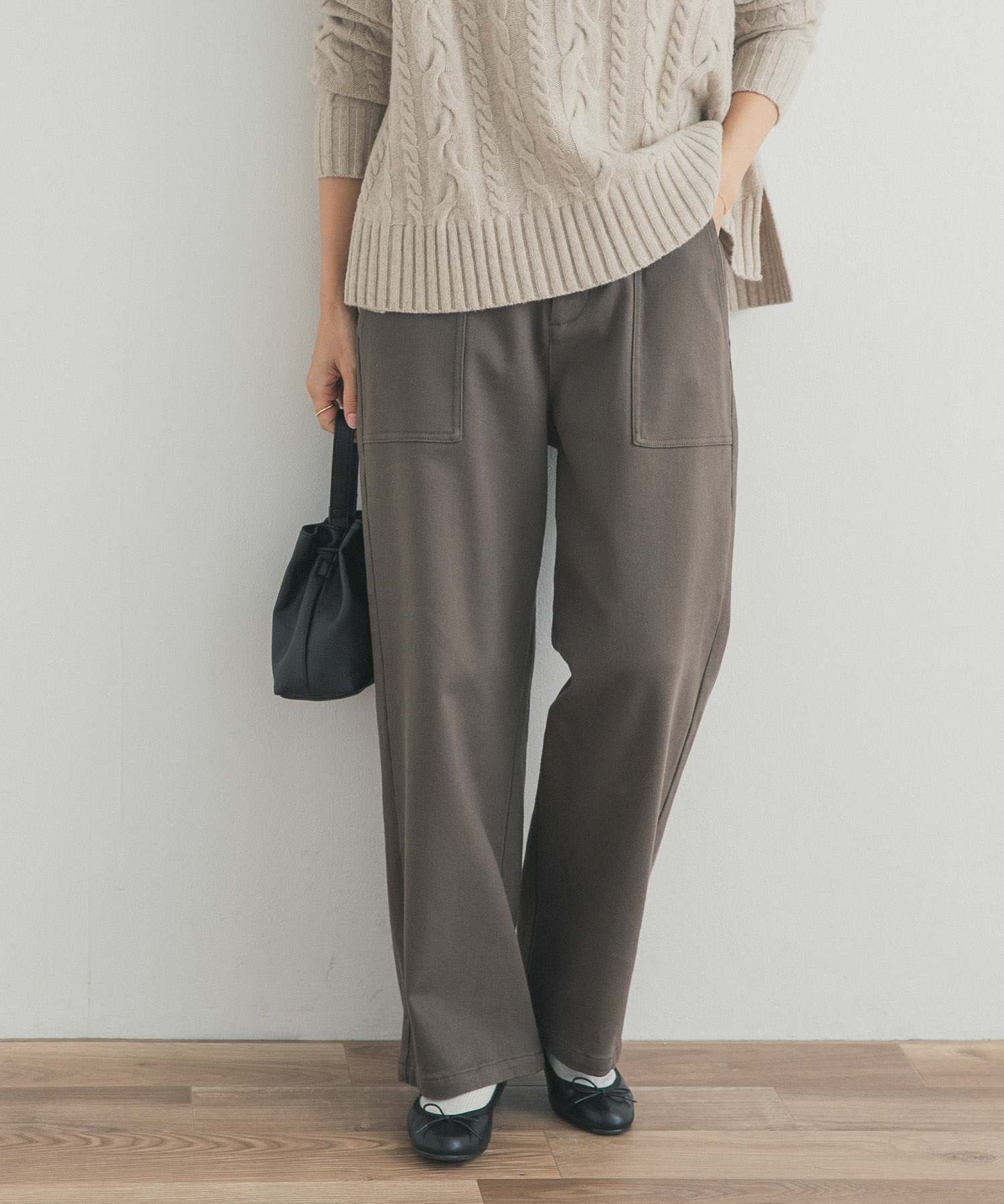 裏起毛ベイカーイージーパンツ