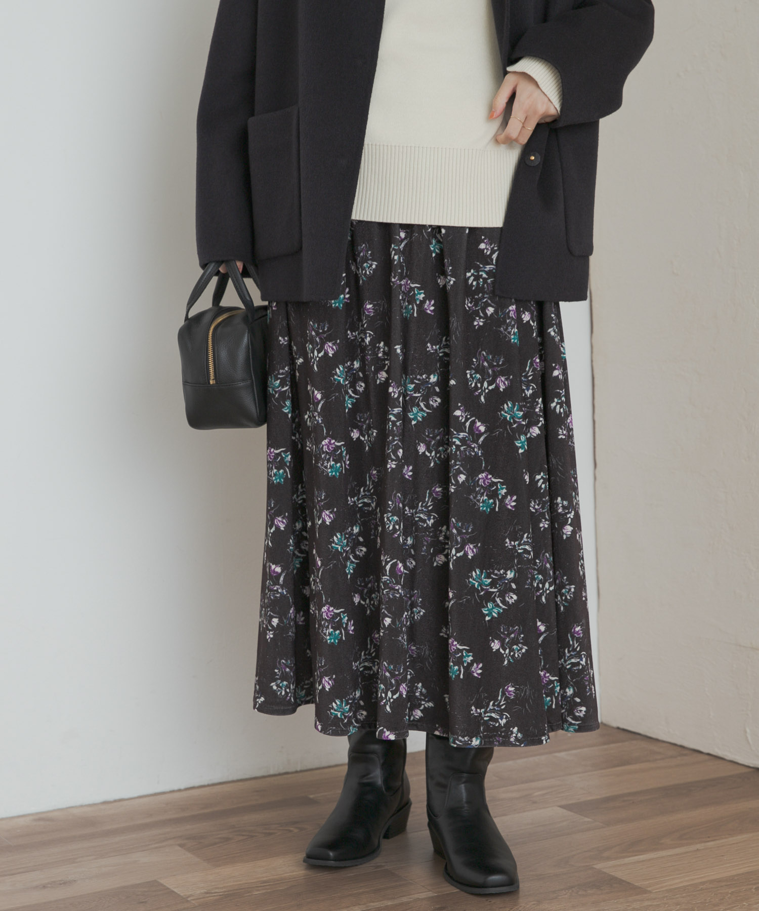 ベロアフラワープリントスカート(M BROWN): スカート｜URBAN RESEARCH