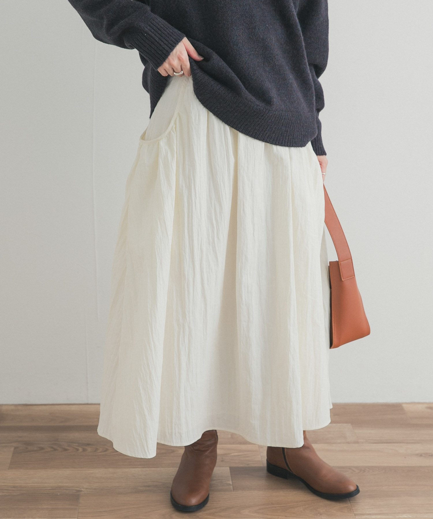 サイドポケットギャザースカート