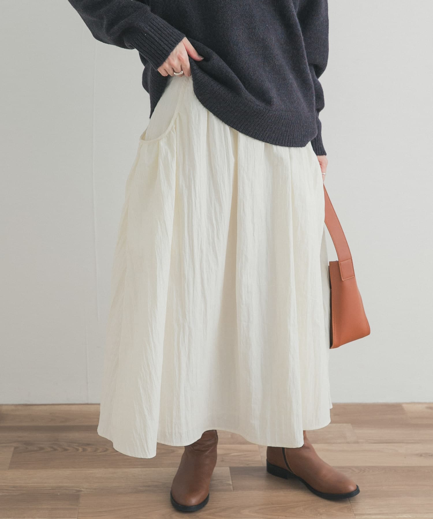 サイドポケットギャザースカート