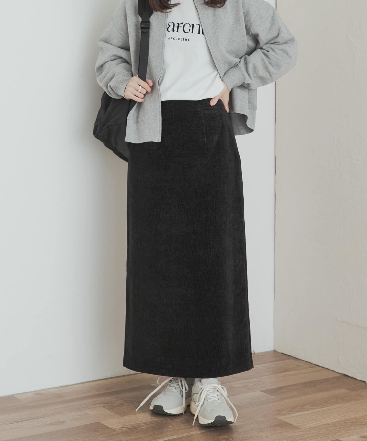 ベロアワッシャーIラインスカート