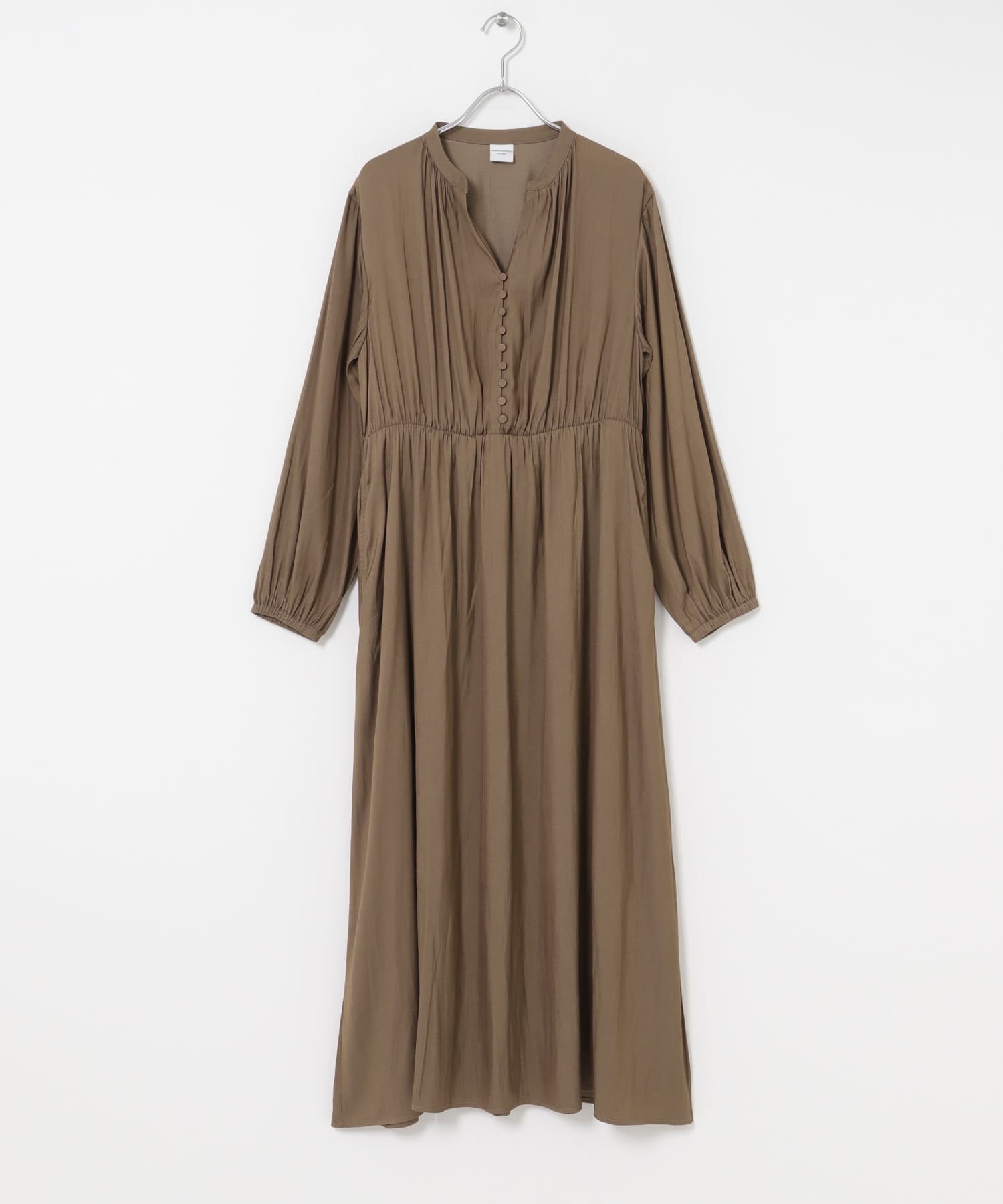 『スタッフ企画』切替ギャザーフレアワンピース BROWN Free