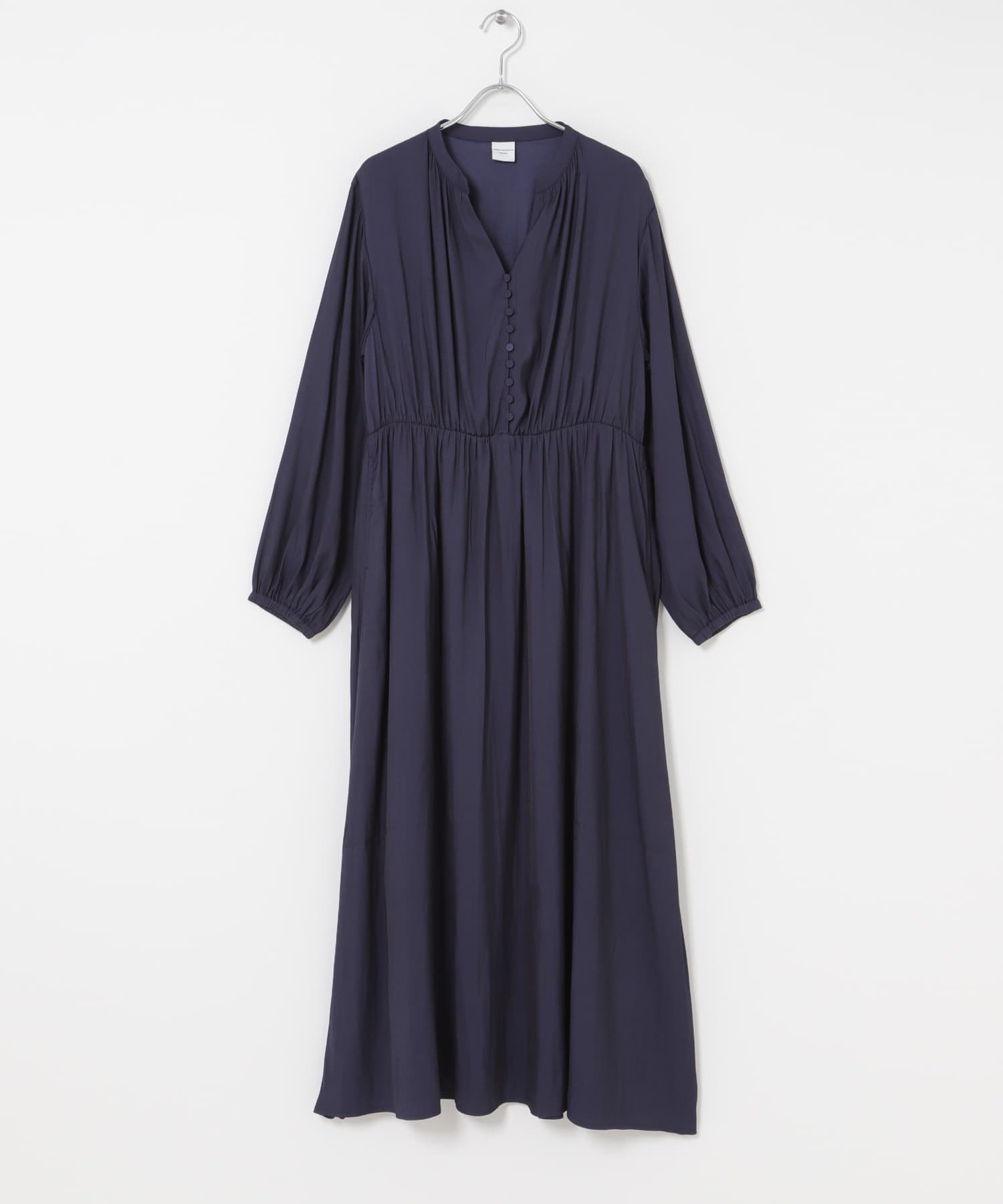 『スタッフ企画』切替ギャザーフレアワンピース NAVY Free