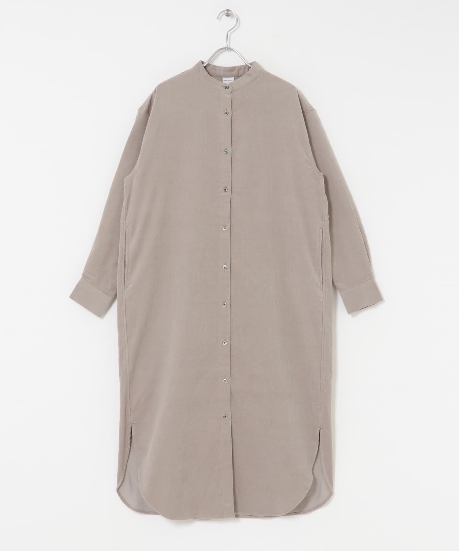 『UR TECH』コーデュロイシャツワンピース GREIGE S