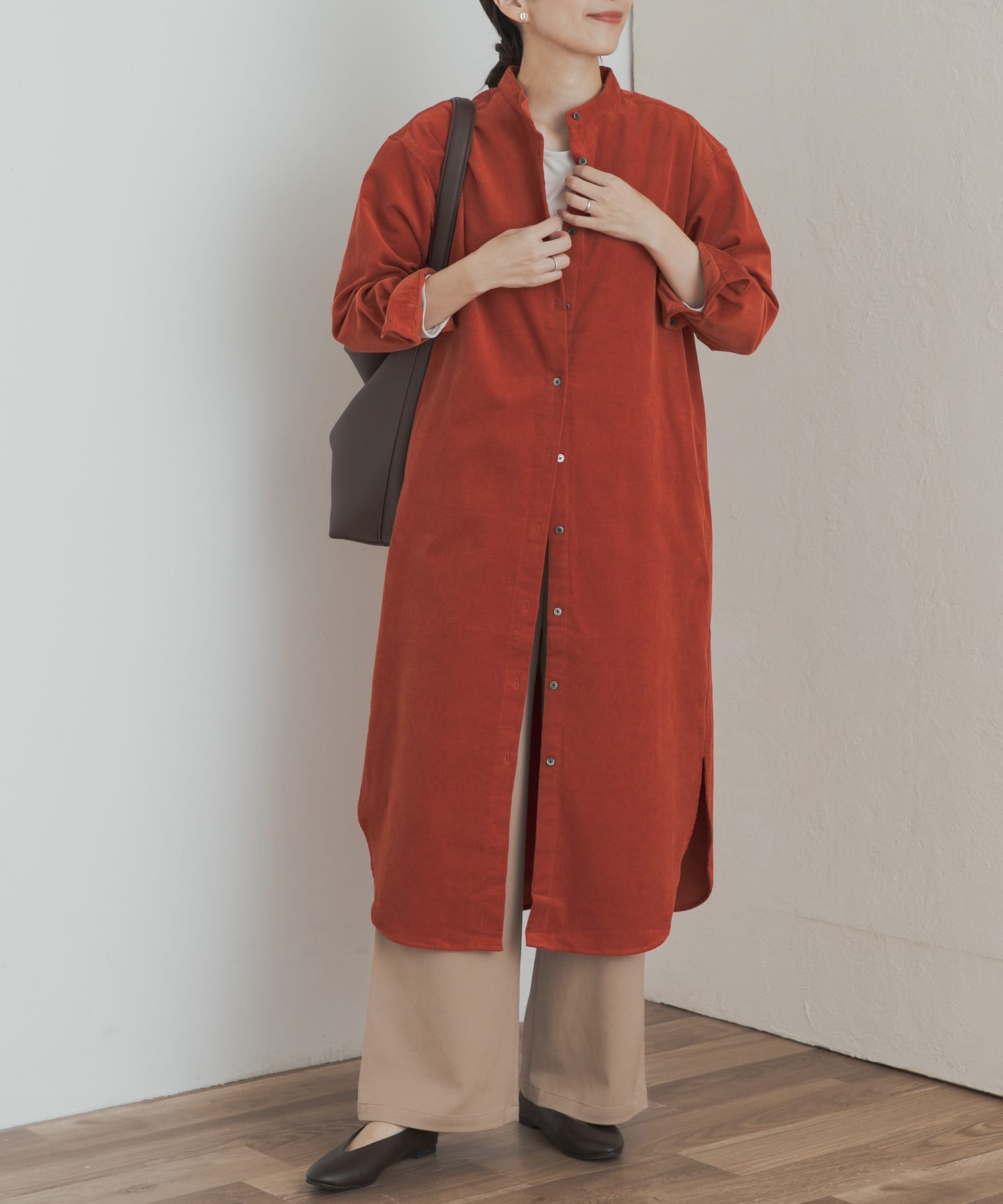 『WEB/一部店舗限定カラー』『UR TECH』コーデュロイシャツワンピース