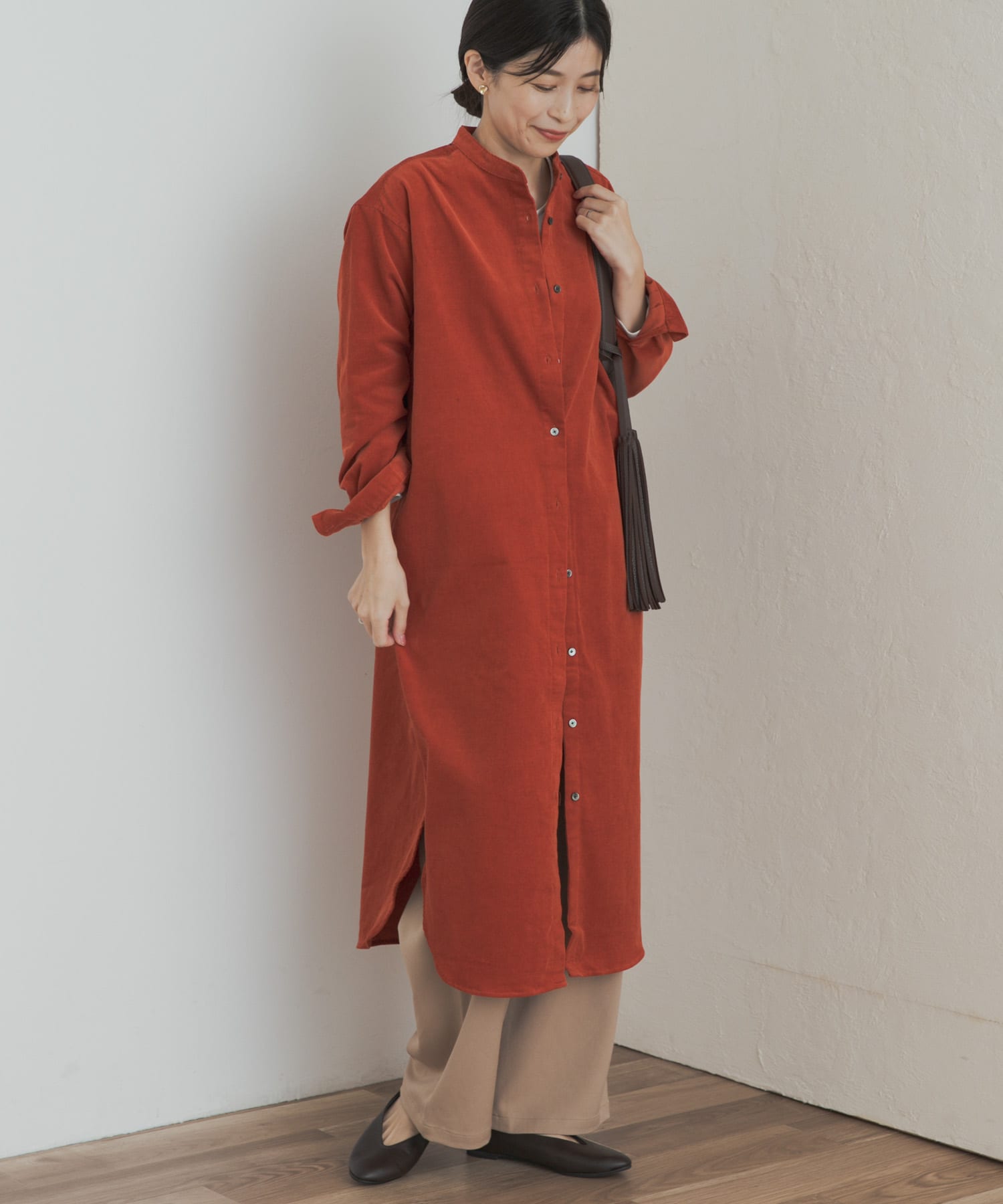 WEB/一部店舗限定カラー』『UR TECH』コーデュロイシャツワンピース(S