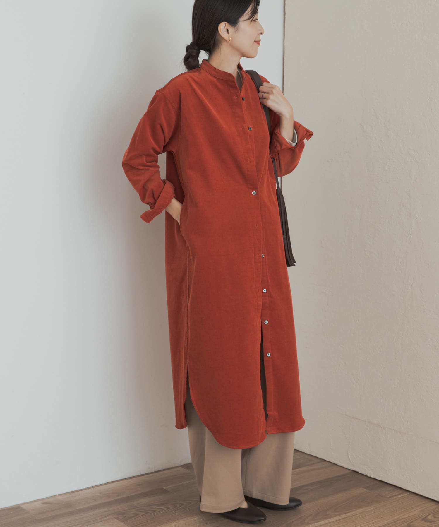 WEB/一部店舗限定カラー』『UR TECH』コーデュロイシャツワンピース(S