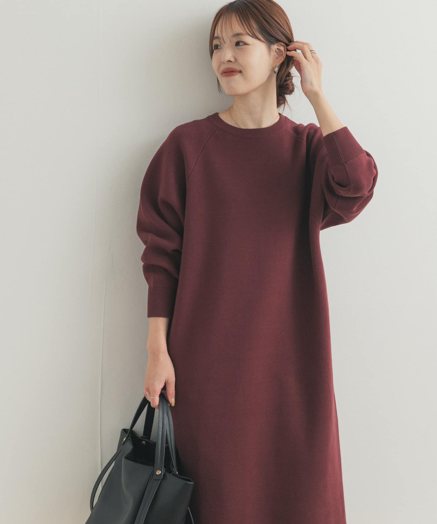 スウェットライクニットワンピース(Free L/BEG): ワンピース｜URBAN