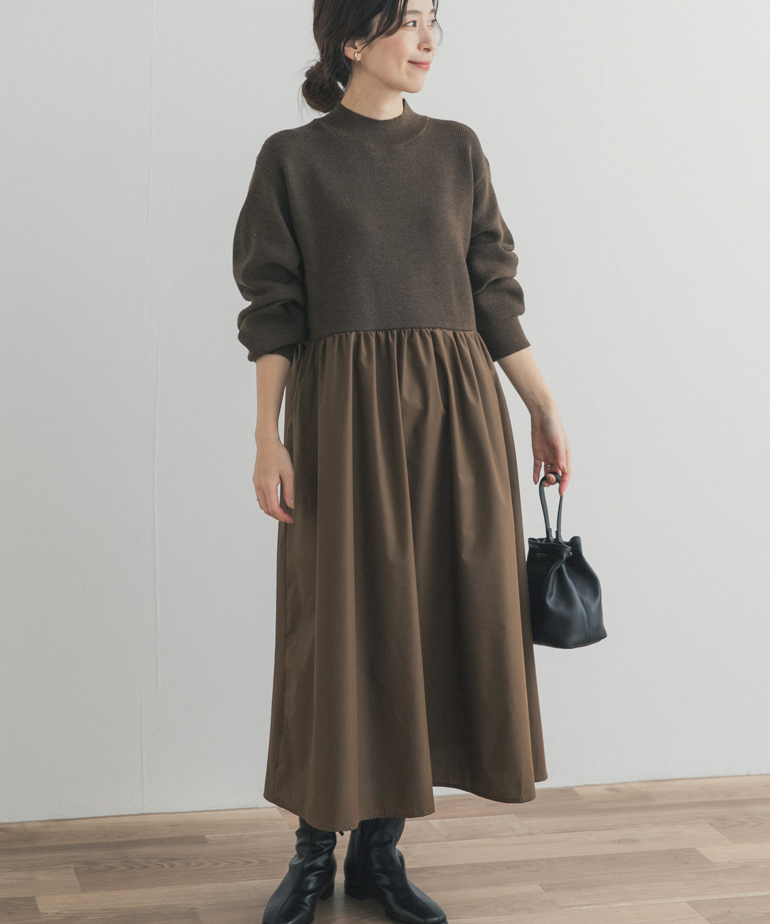 ニットドッキングワンピース