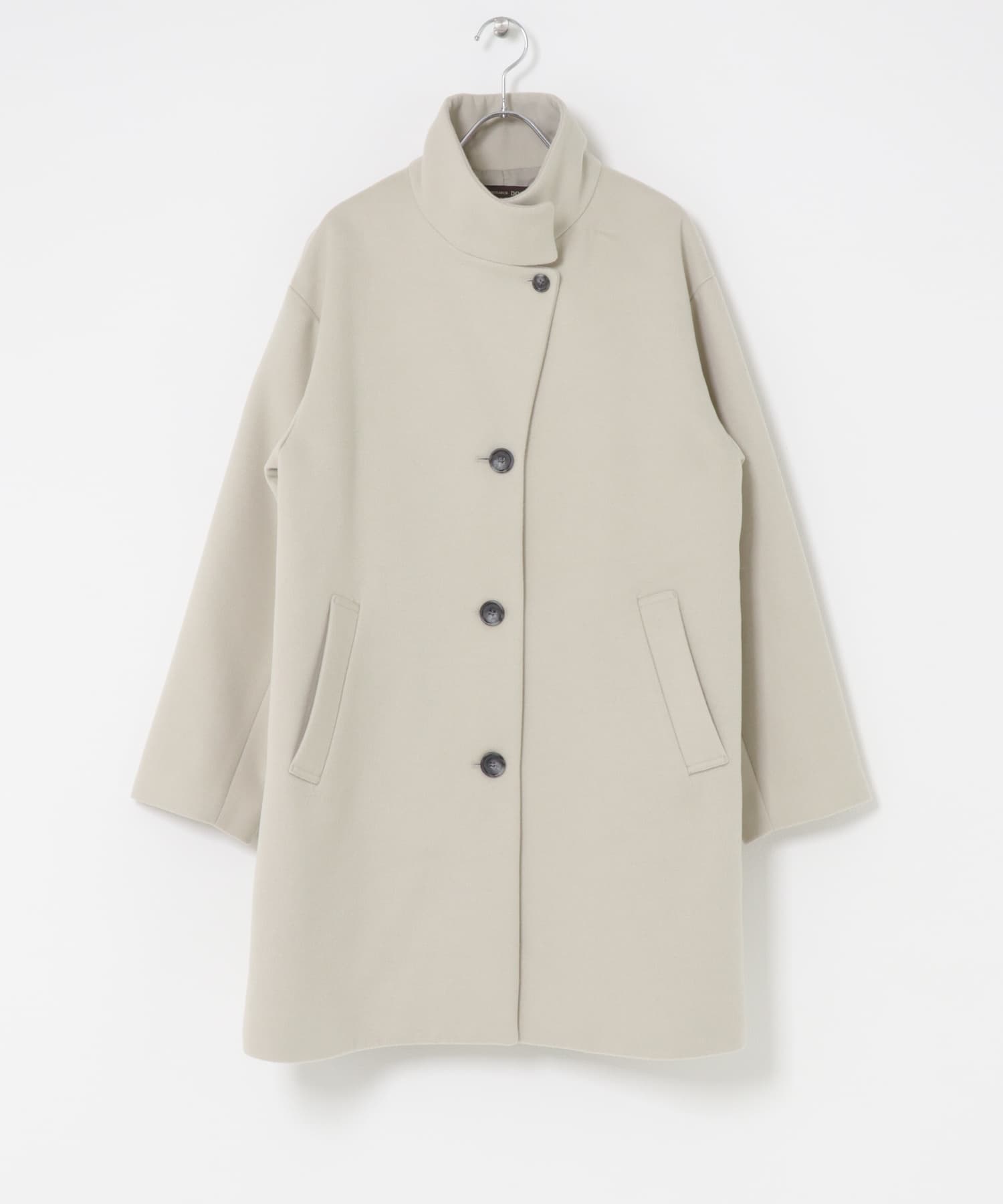 『UR TECH』スタンドカラーコート GREIGE M