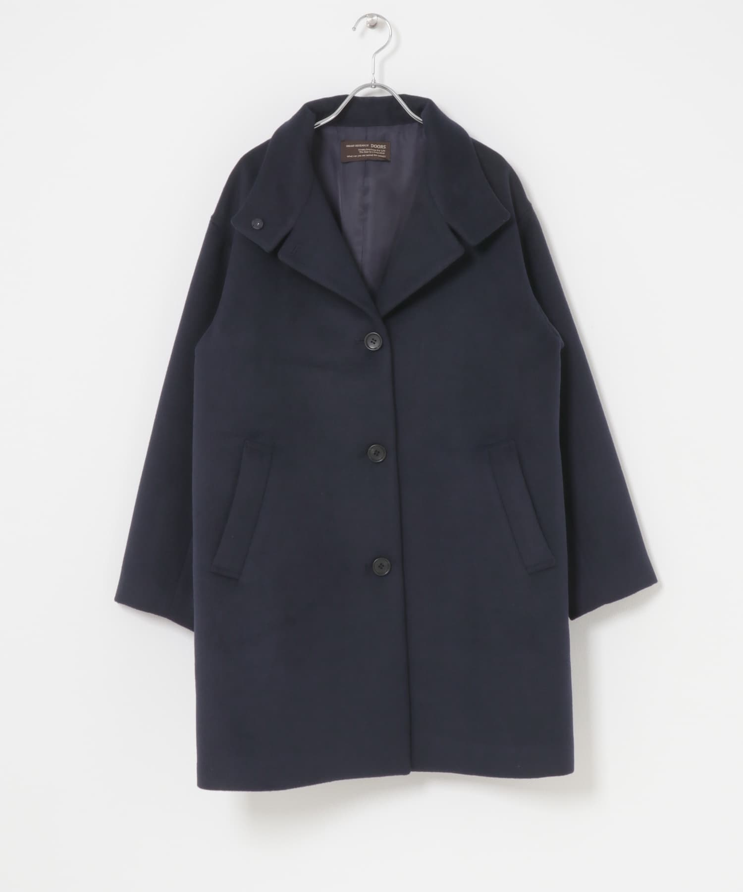 『UR TECH』スタンドカラーコート NAVY M