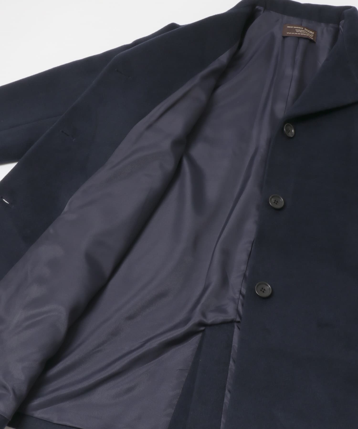 『UR TECH』スタンドカラーコート NAVY M