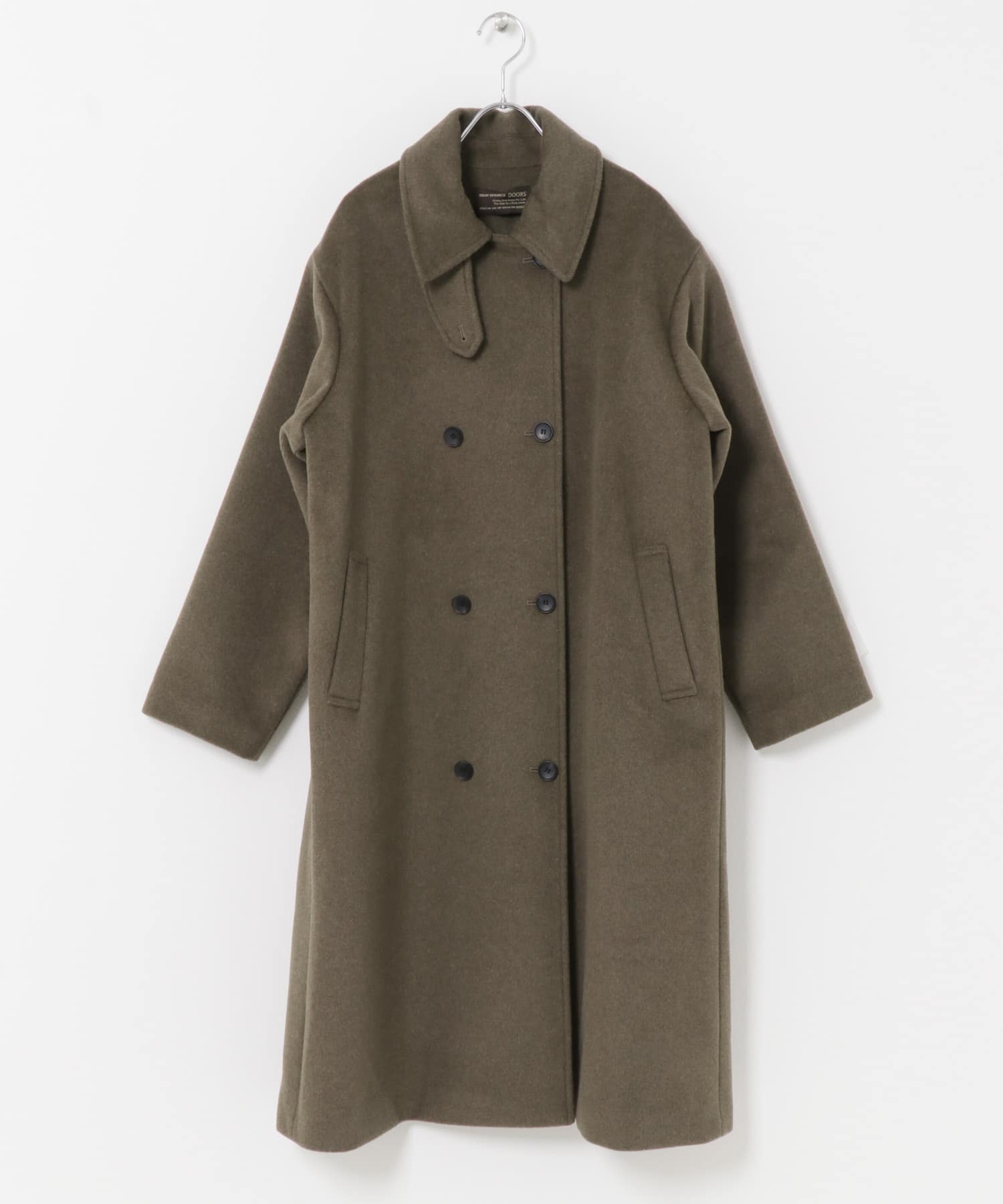 ウールロングコート 杢BROWN M