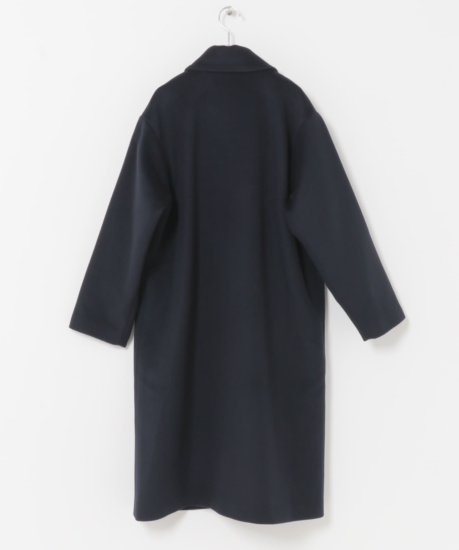 ウールロングコート NAVY M