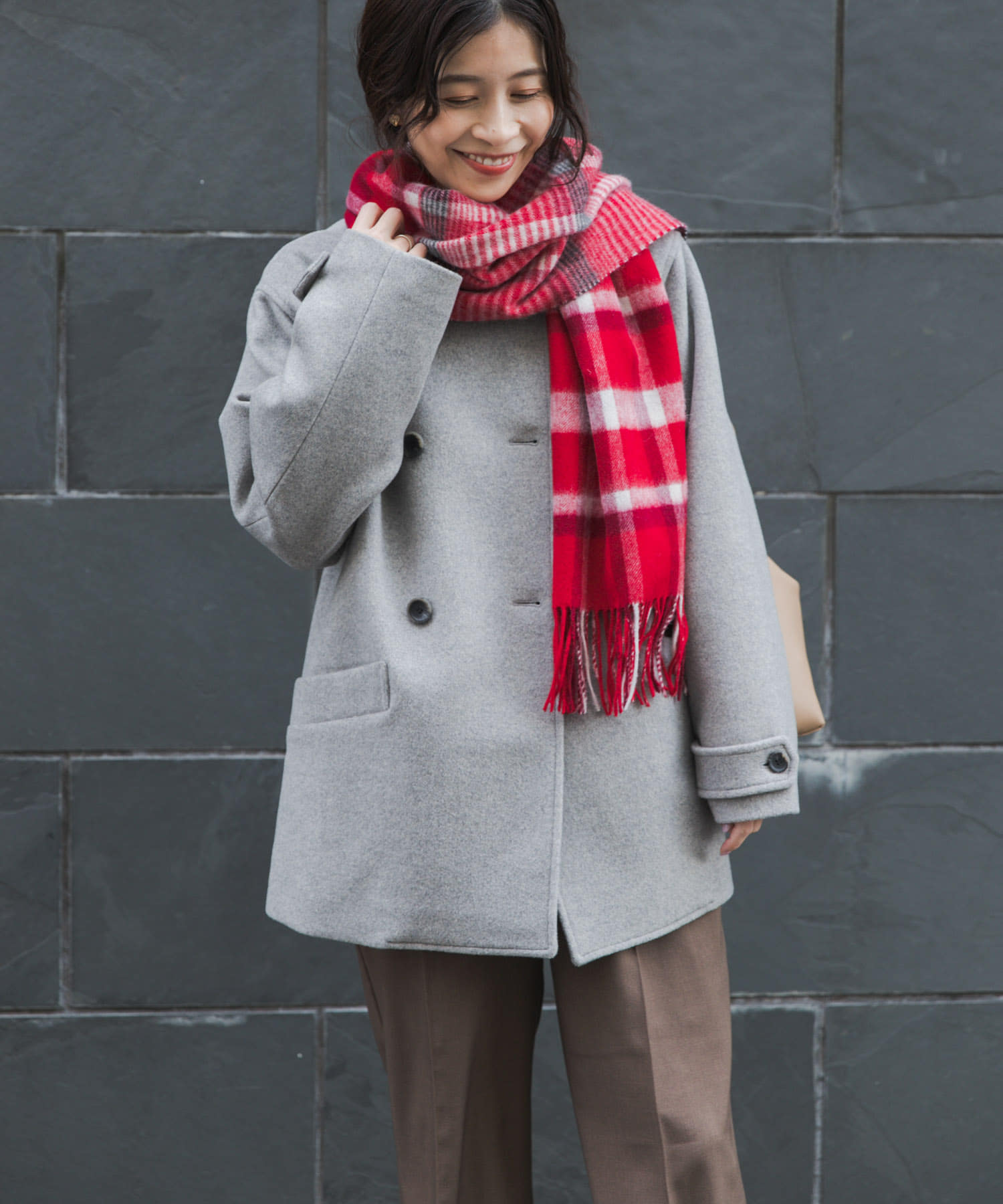 ウールノーカラーコート