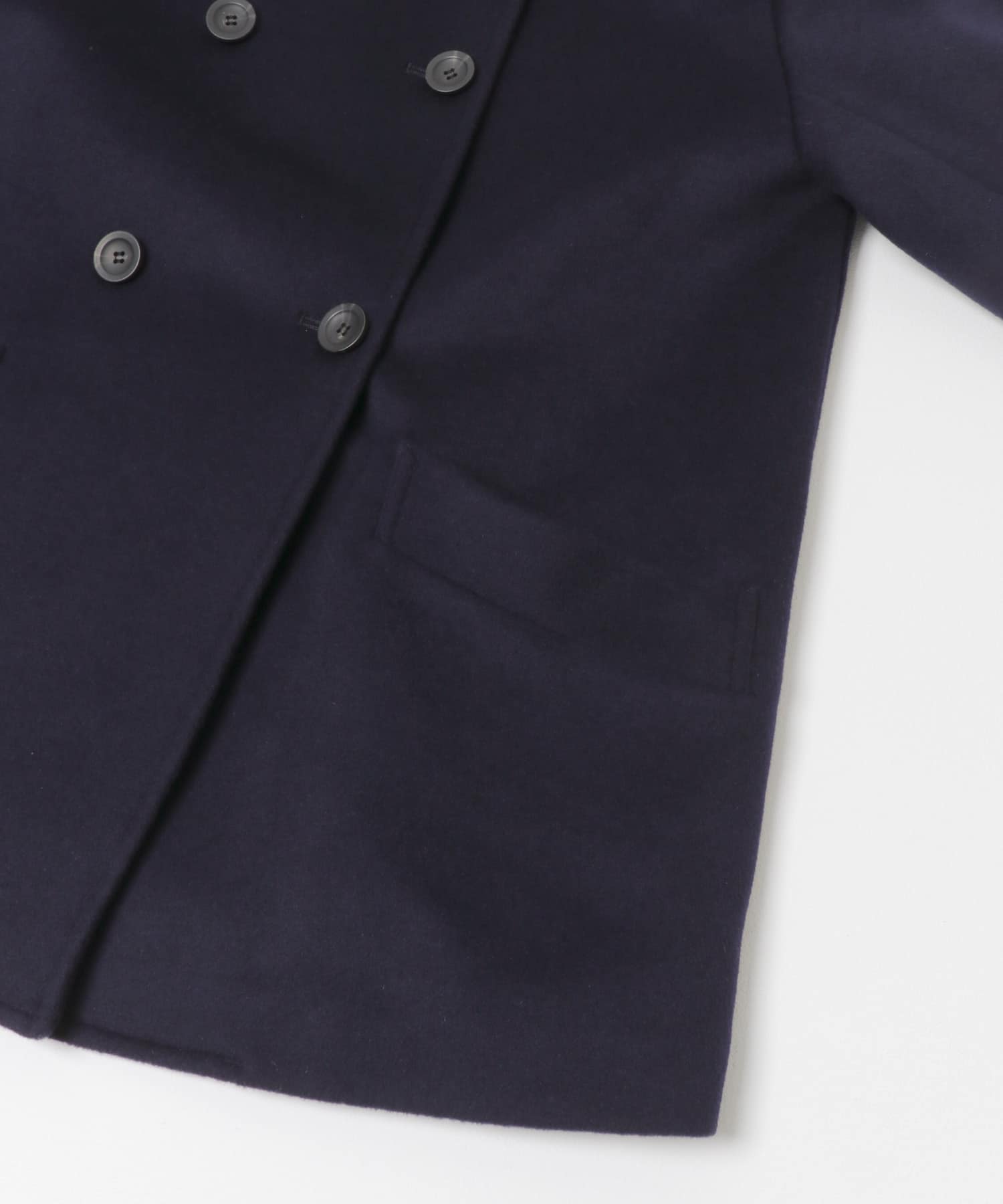 ウールノーカラーコート NAVY M