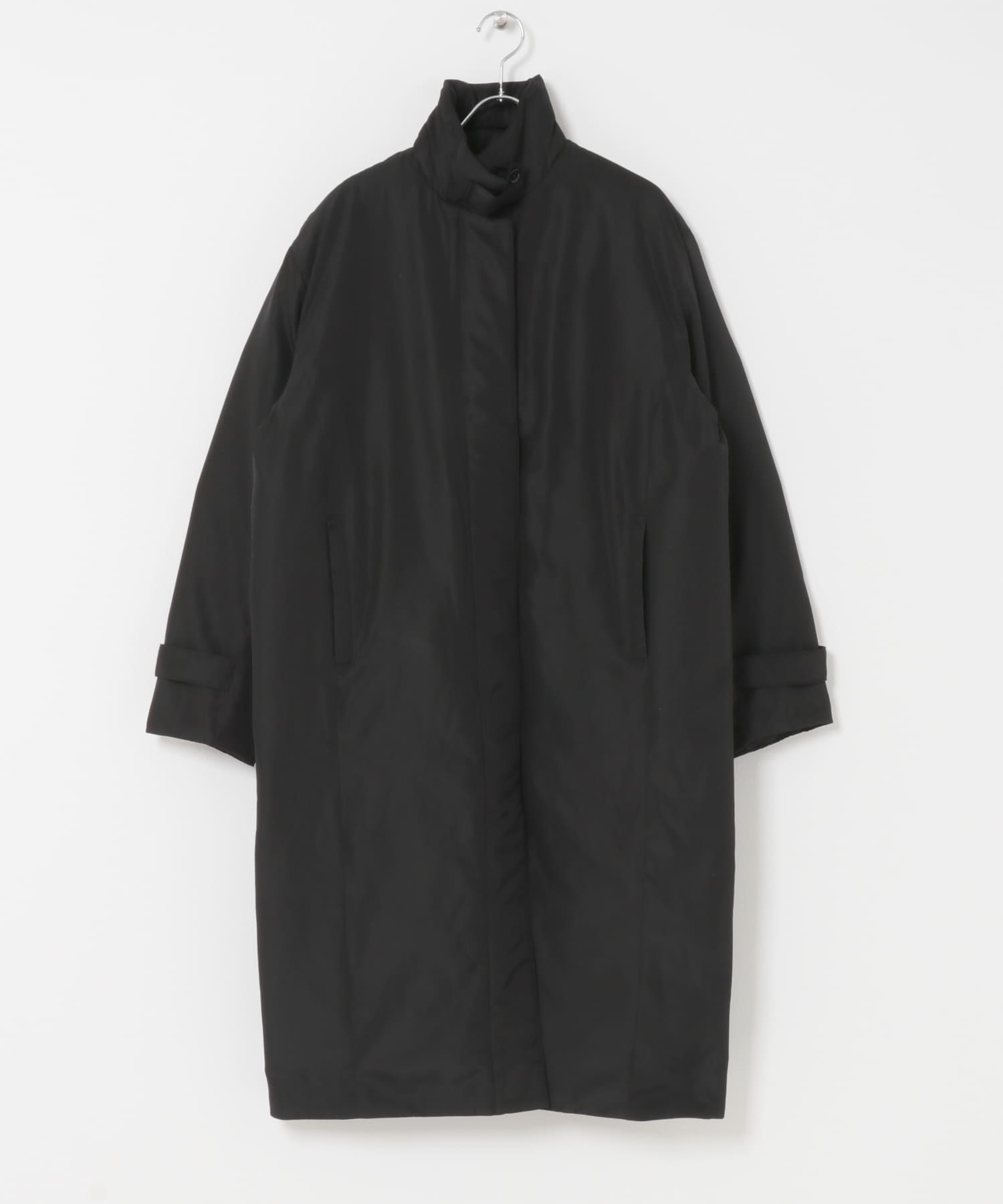 ステッチレスライドダウンロングコート BLACK M