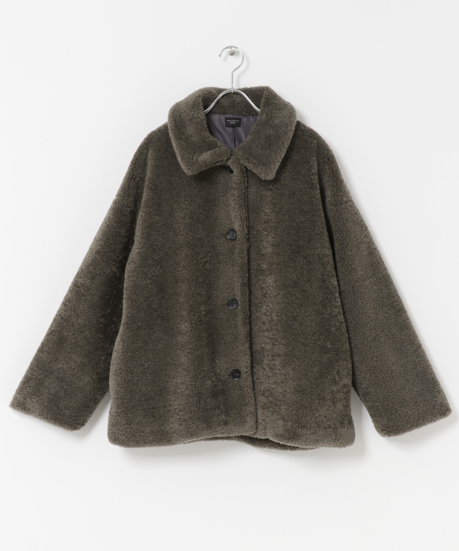 コクーンシルエットボアコート CHARCOAL M