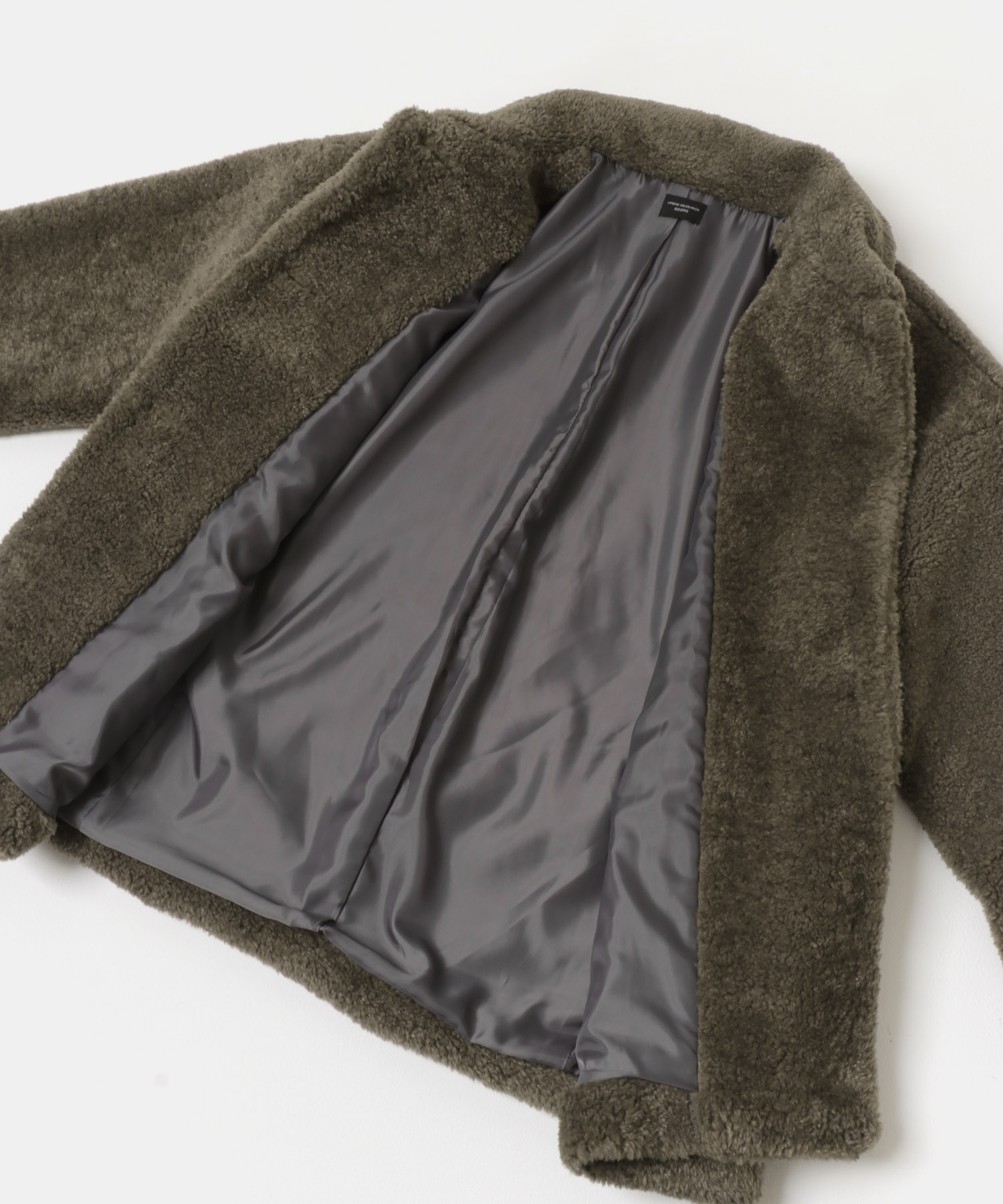 コクーンシルエットボアコート CHARCOAL M