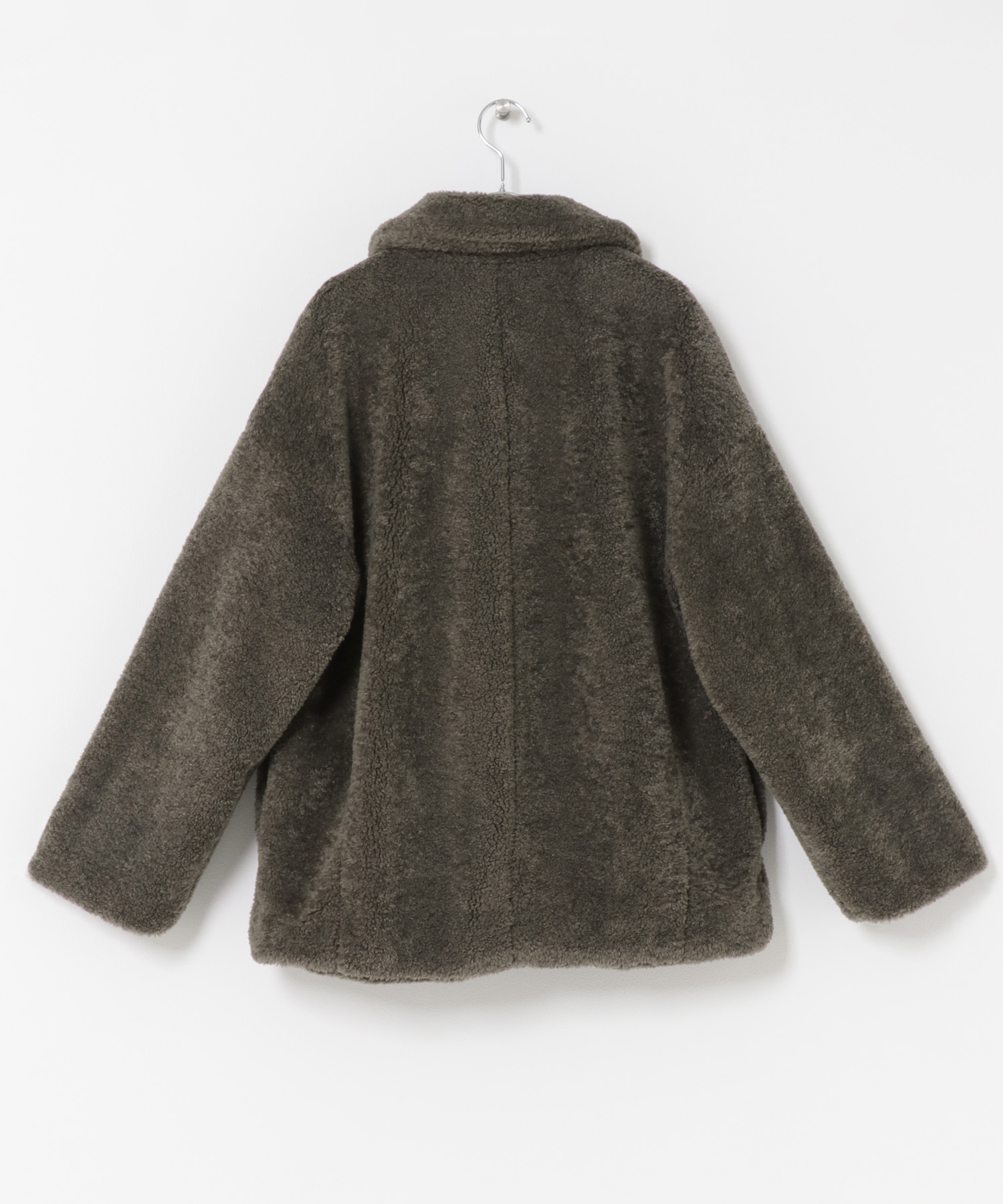 コクーンシルエットボアコート CHARCOAL M