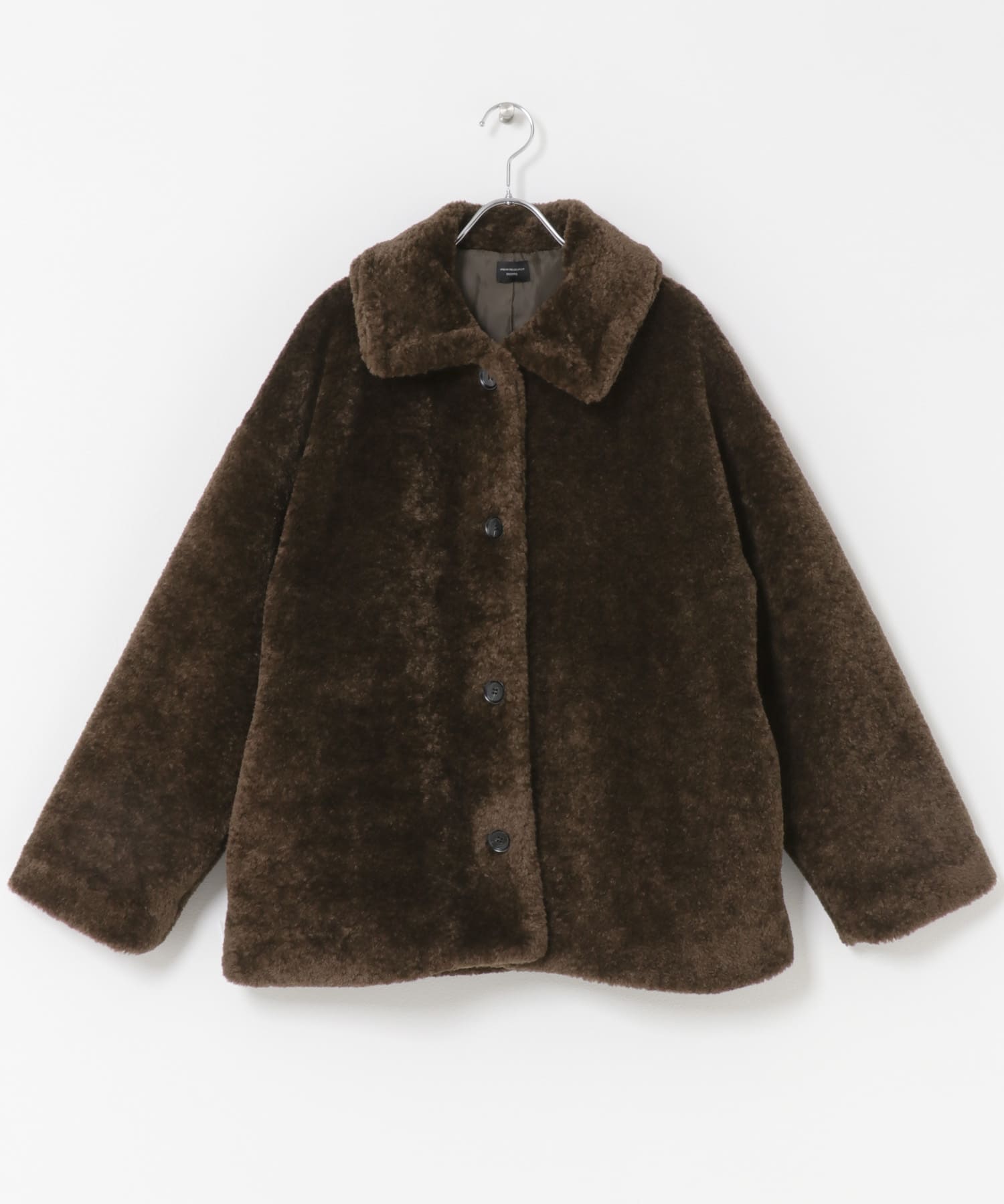 コクーンシルエットボアコート BROWN M