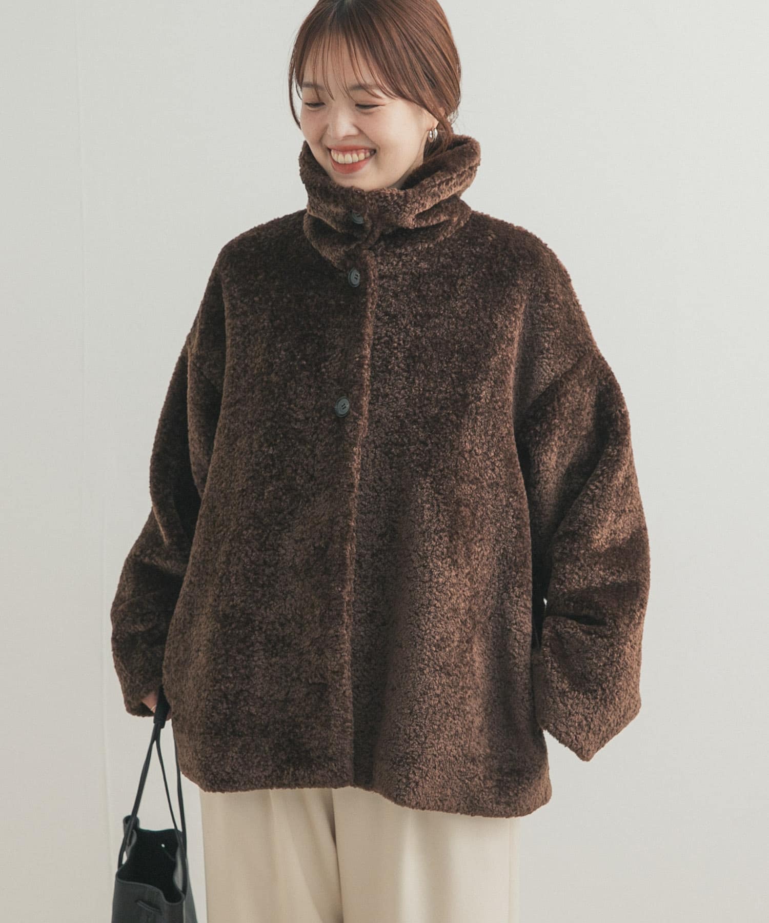 コクーンシルエットボアコート(M CHARCOAL): アウター｜URBAN RESEARCH