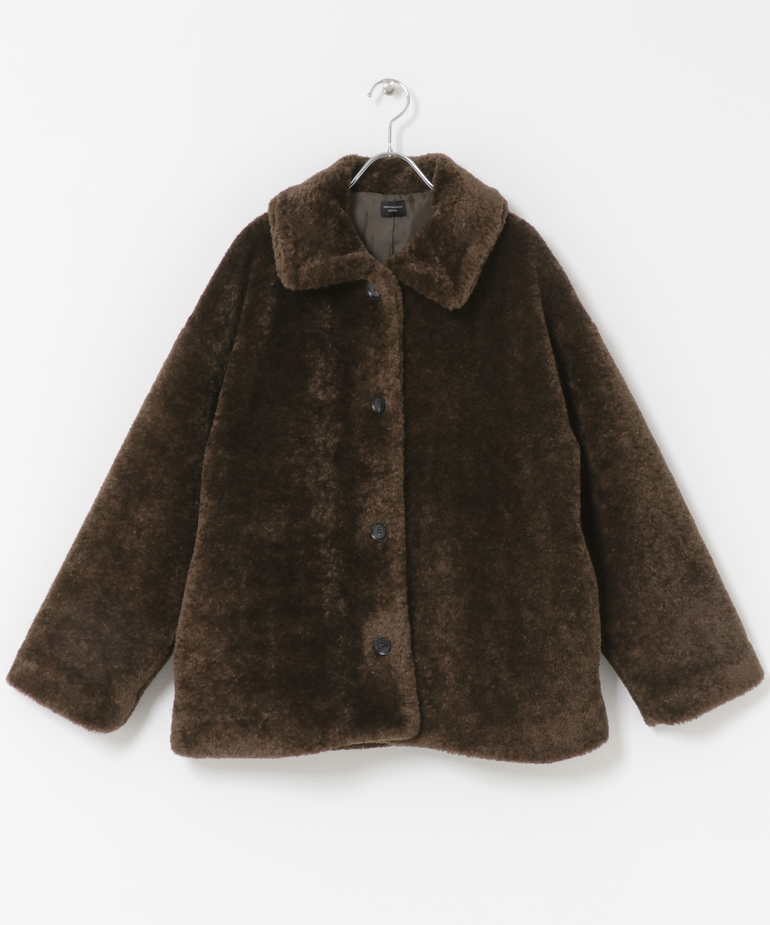 コクーンシルエットボアコート BROWN M