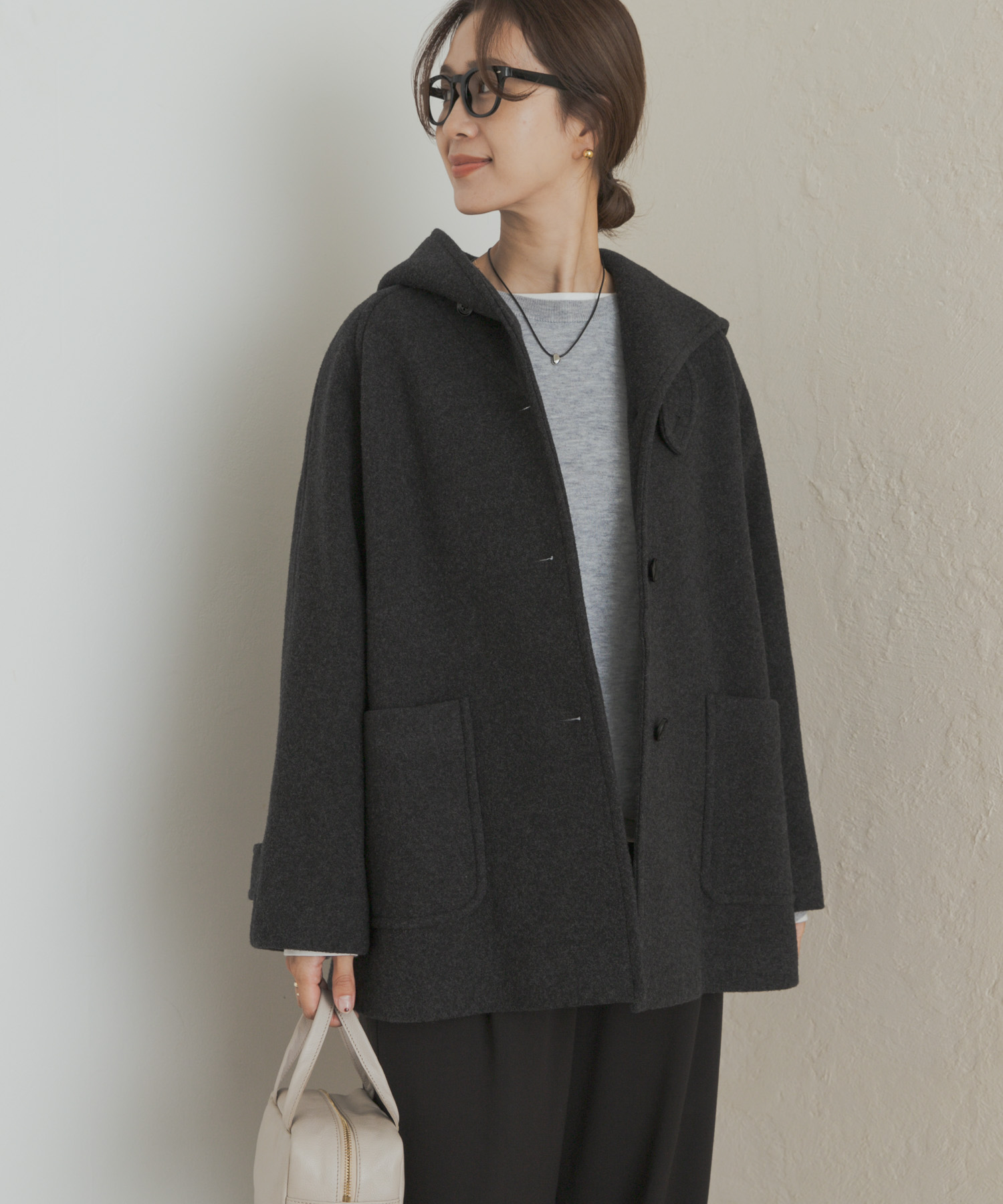 美品✨アーバンリサーチドアーズ フード付きショートコート ネイビー 